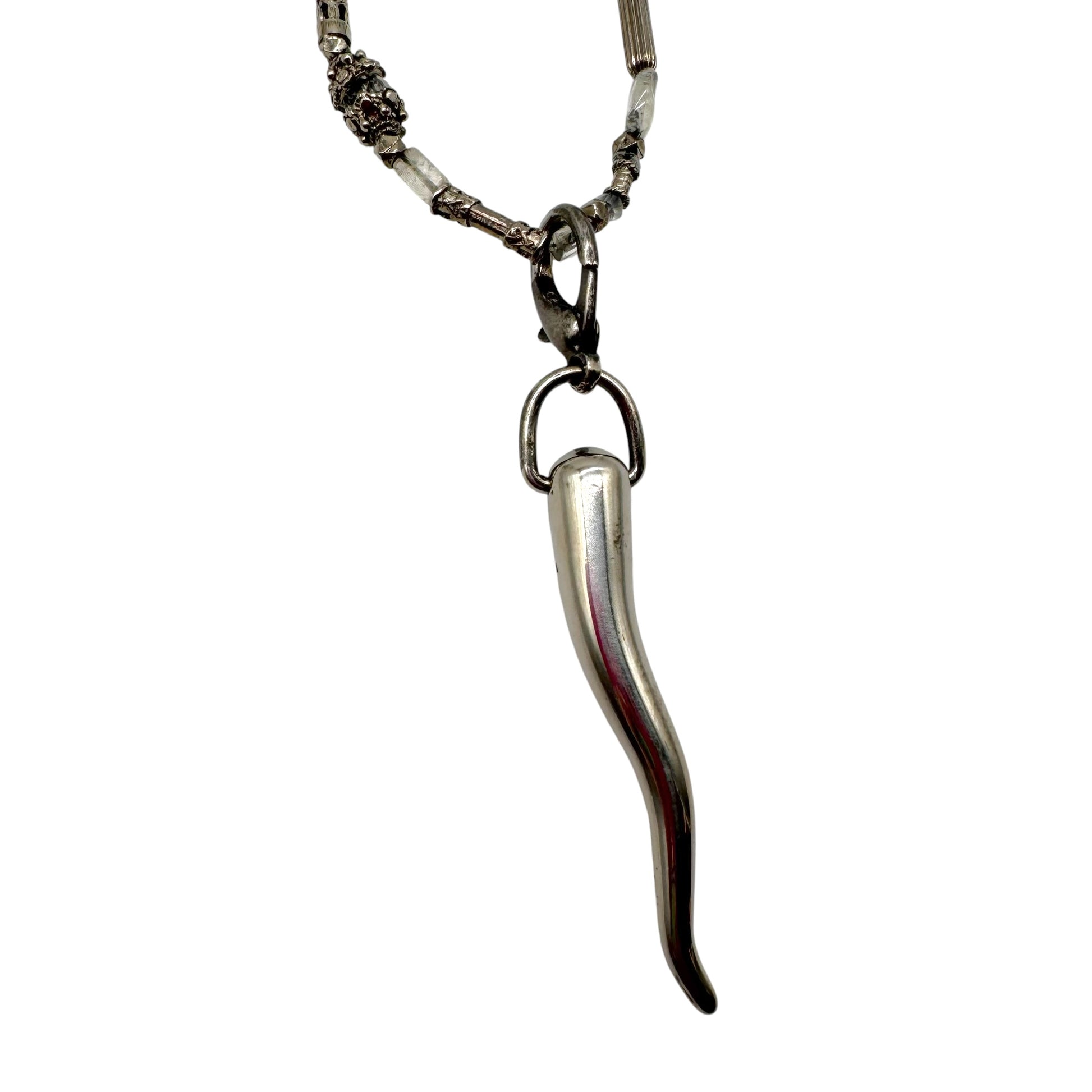 Dolce & Gabbana Beaded Necklace With Horn Charm
