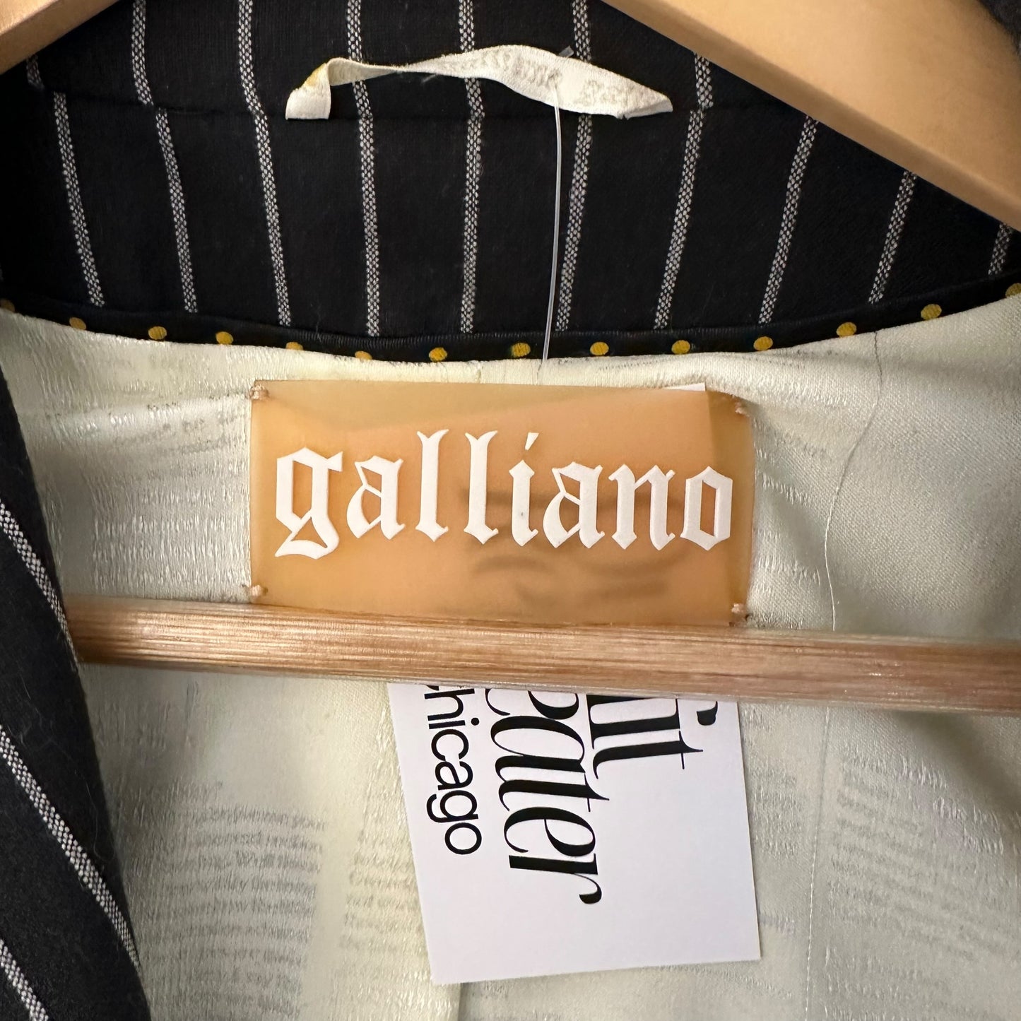 Galliano 'School Uniform' Black Pinstriped Blazer & Mini Skirt Set