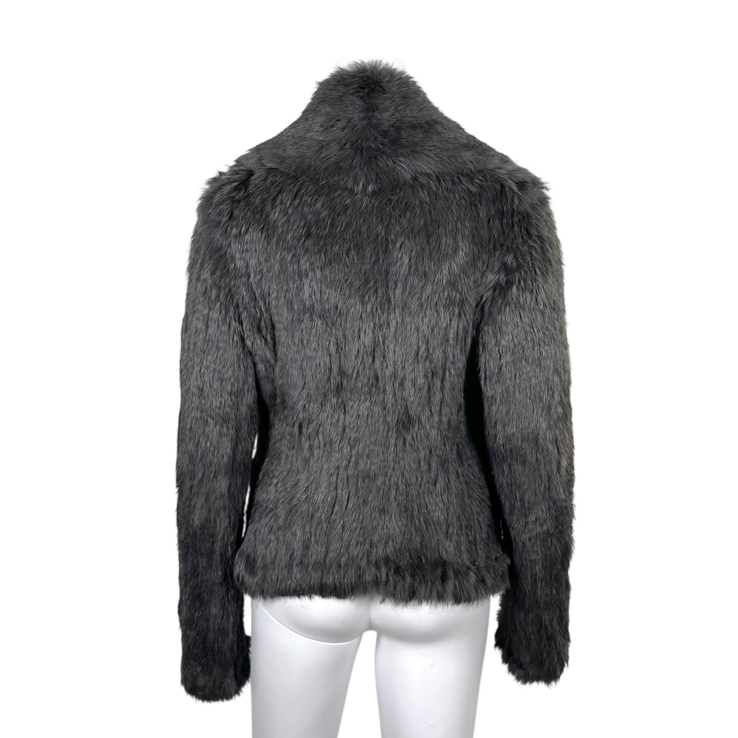 Sonia Rykiel Gray Rabbit Fur Cardigan Jacket
