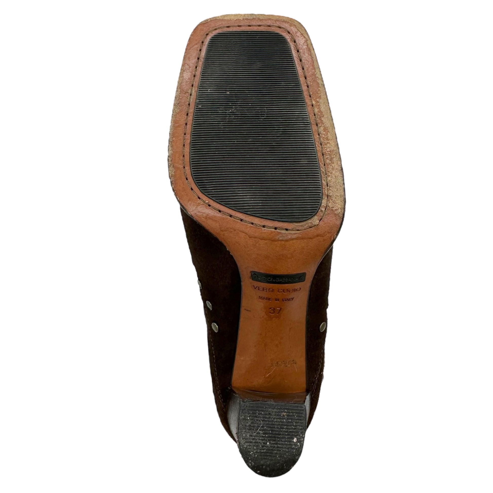 Dolce & Gabbana Brown Suede Studded Boots - Outfit Repeater