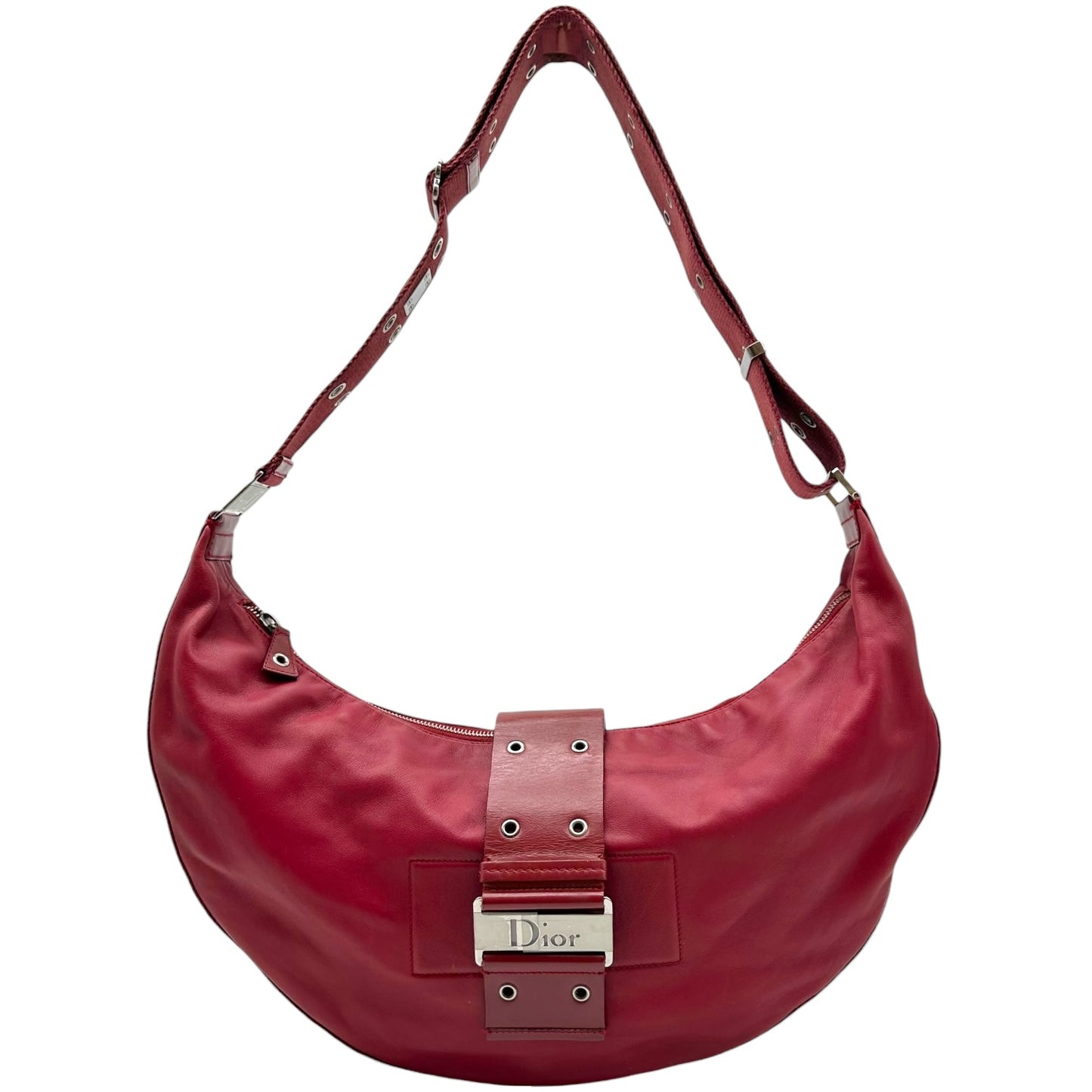 Christian Dior Burgundy Leather Street Chic Satchel Bag