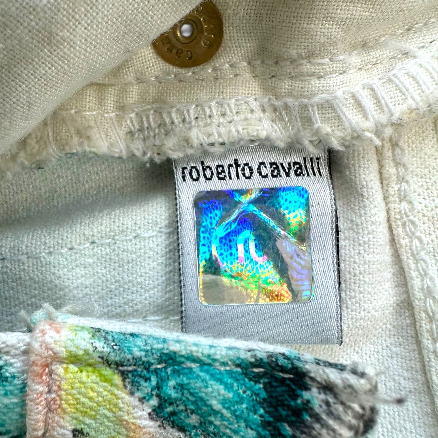 Roberto Cavalli Multicolor Floral Printed Jeans
