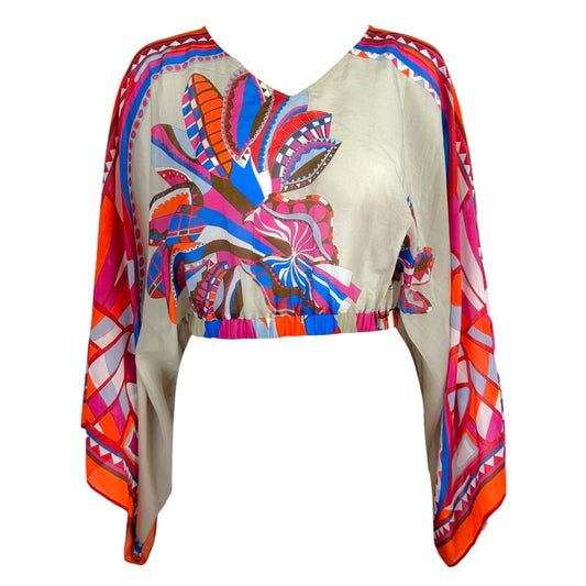Emilio Pucci Cropped Multicolor Printed Blouse