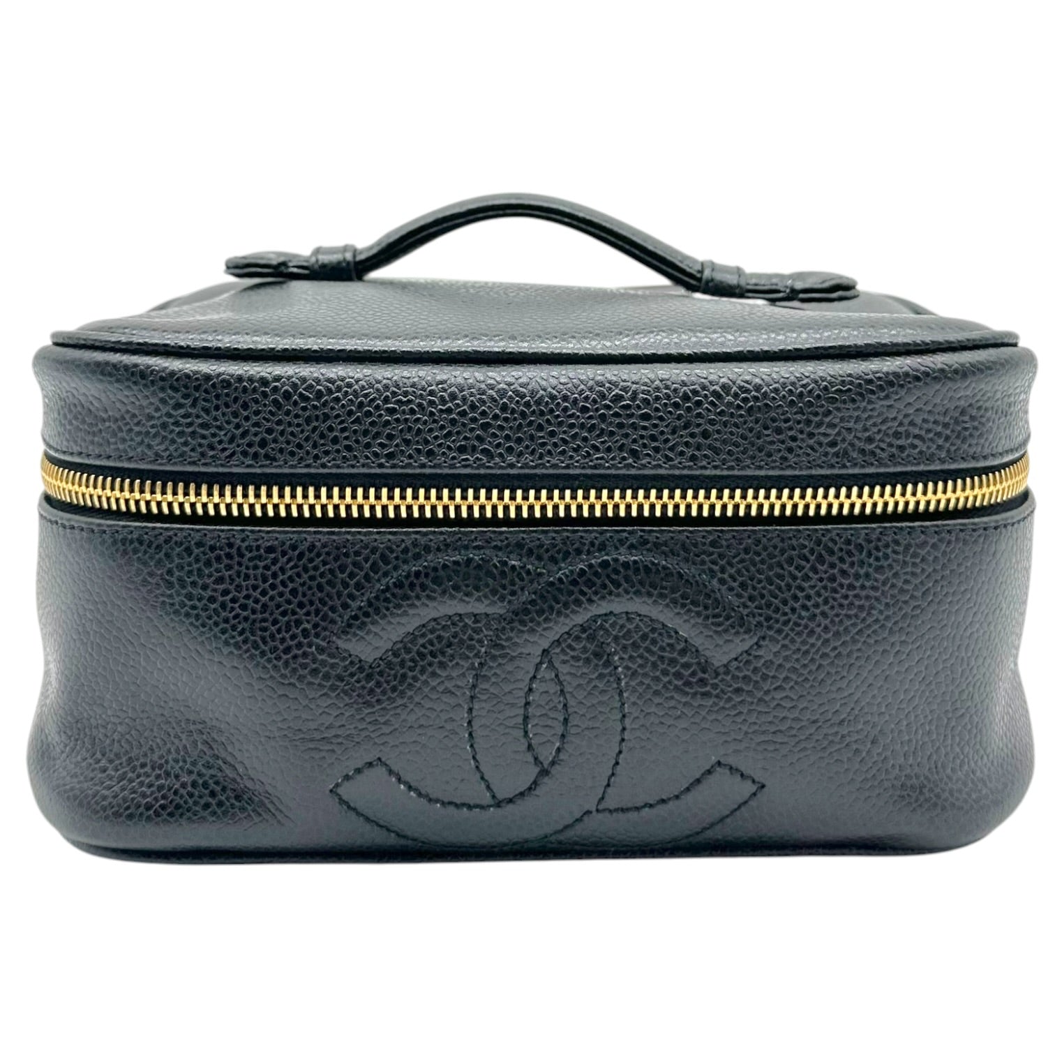 Chanel Black Caviar Leather Vanity Bag