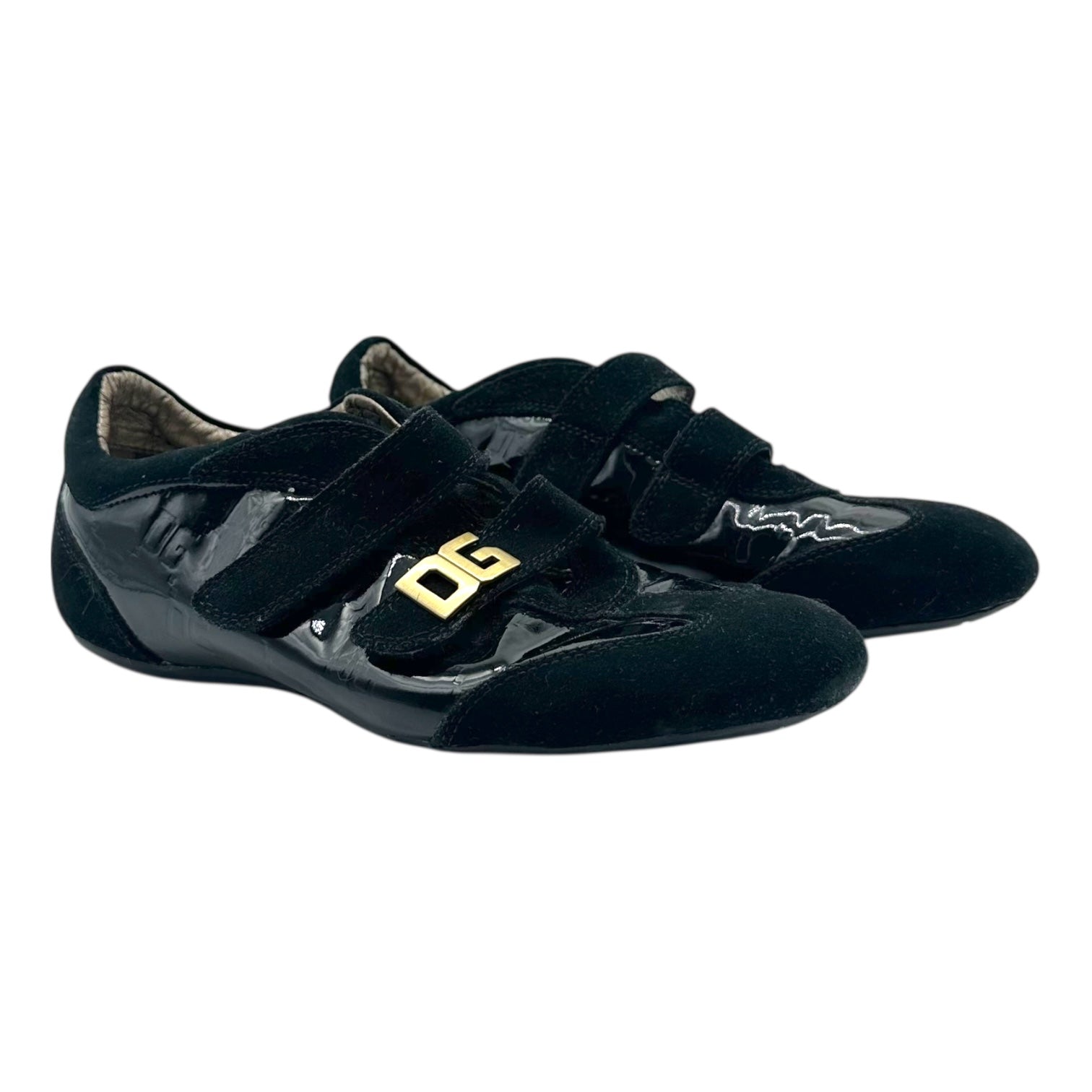 D&G Dolce & Gabbana Black Leather & Suede Low Profile Sneakers - Outfit Repeater