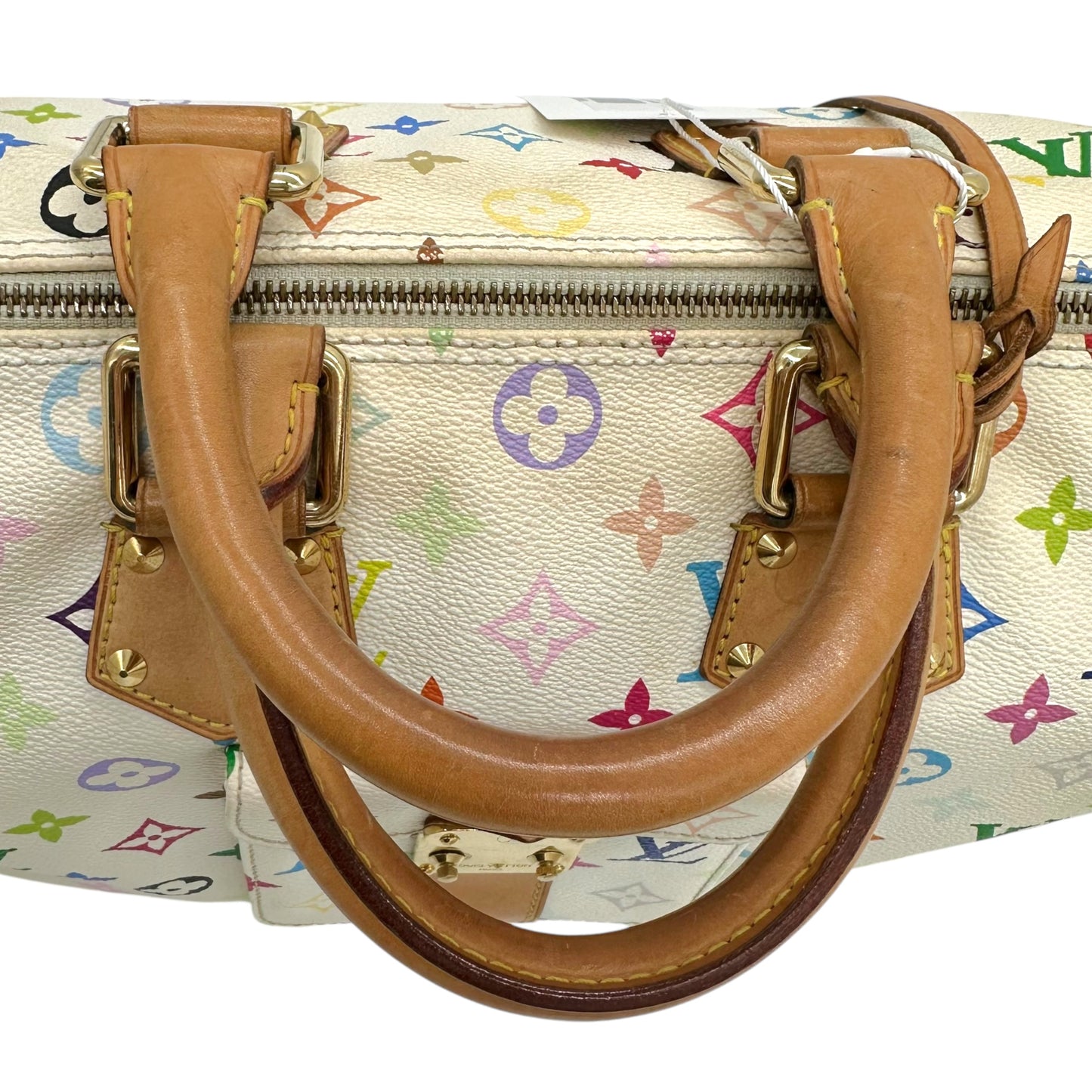 Louis Vuitton White Multicolor Monogram Speedy 30 Bag - Outfit Repeater