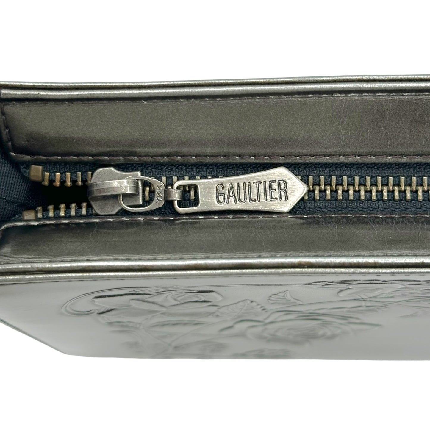 Jean Paul Gaultier Gray 'Gun' Embossed Leather Handbag