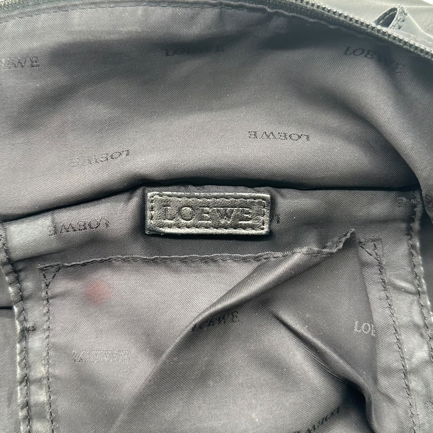 Loewe Black Leather Logo Aire Bag