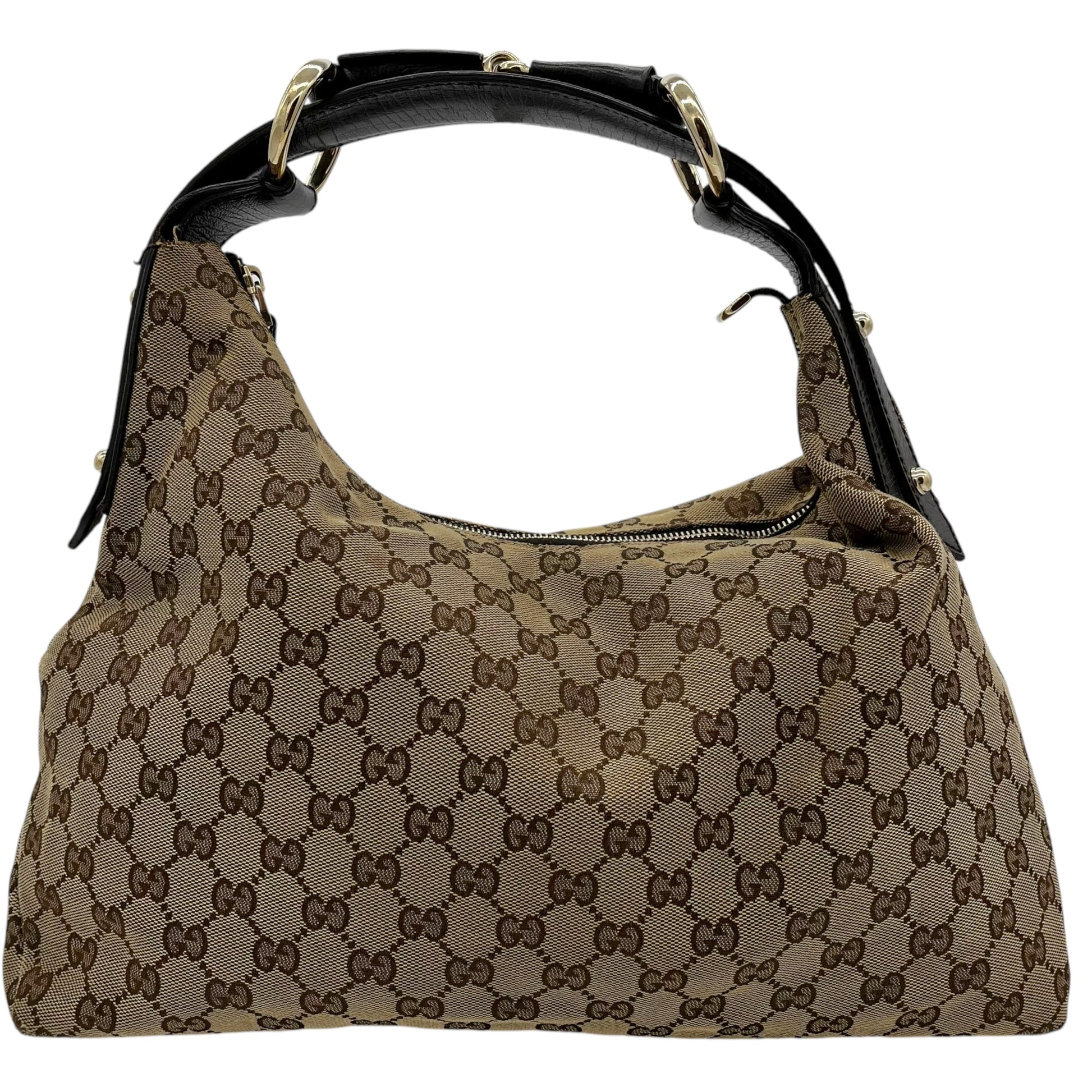 Gucci Tan Monogram Horsebit Hobo Bag - Outfit Repeater