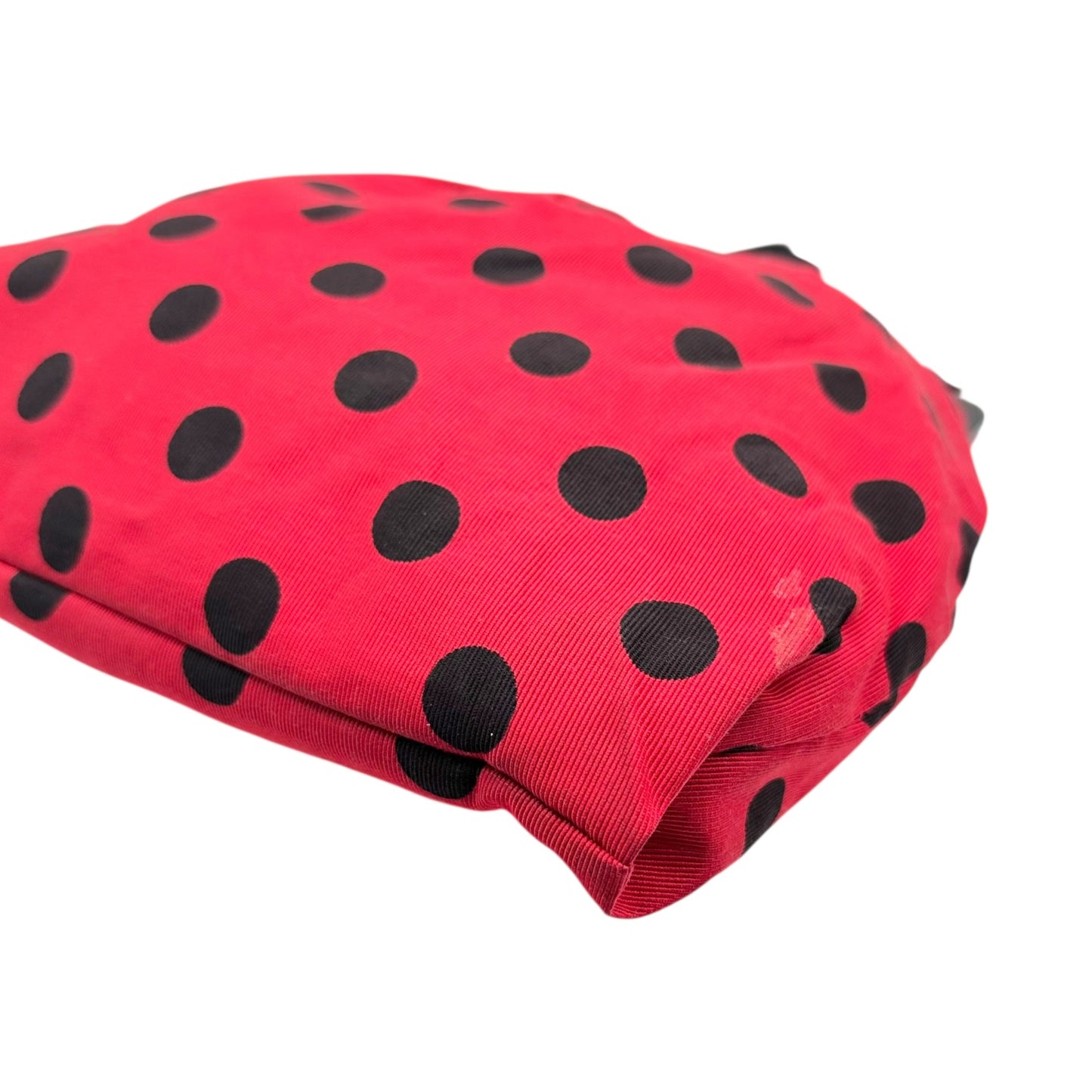 Moschino Red Black Polka Dot Kisslock Handbag