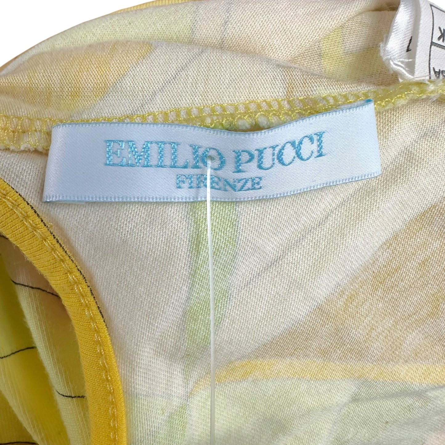 Emilio Pucci Yellow Printed Open Back Cami Top