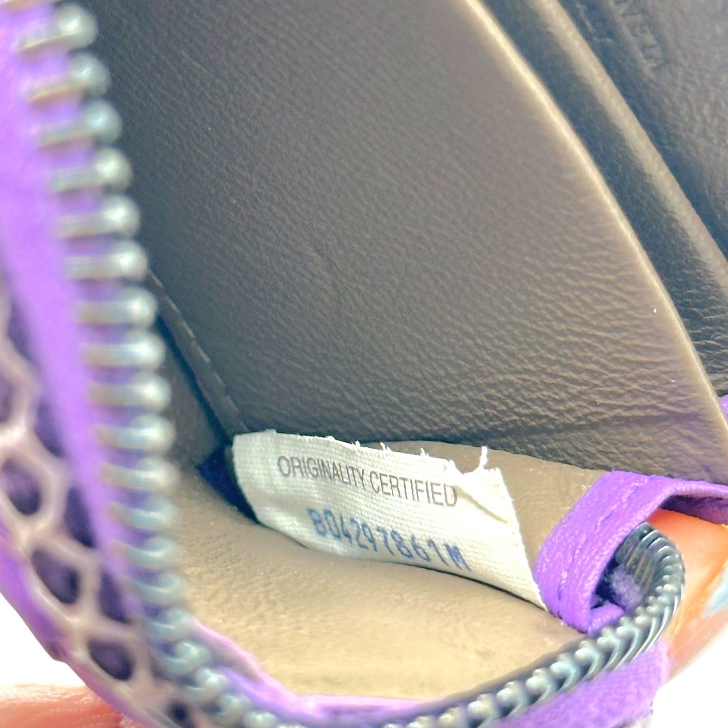 Bottega Veneta Mini Zip Wallet Purple Snakeskin Intrecciato