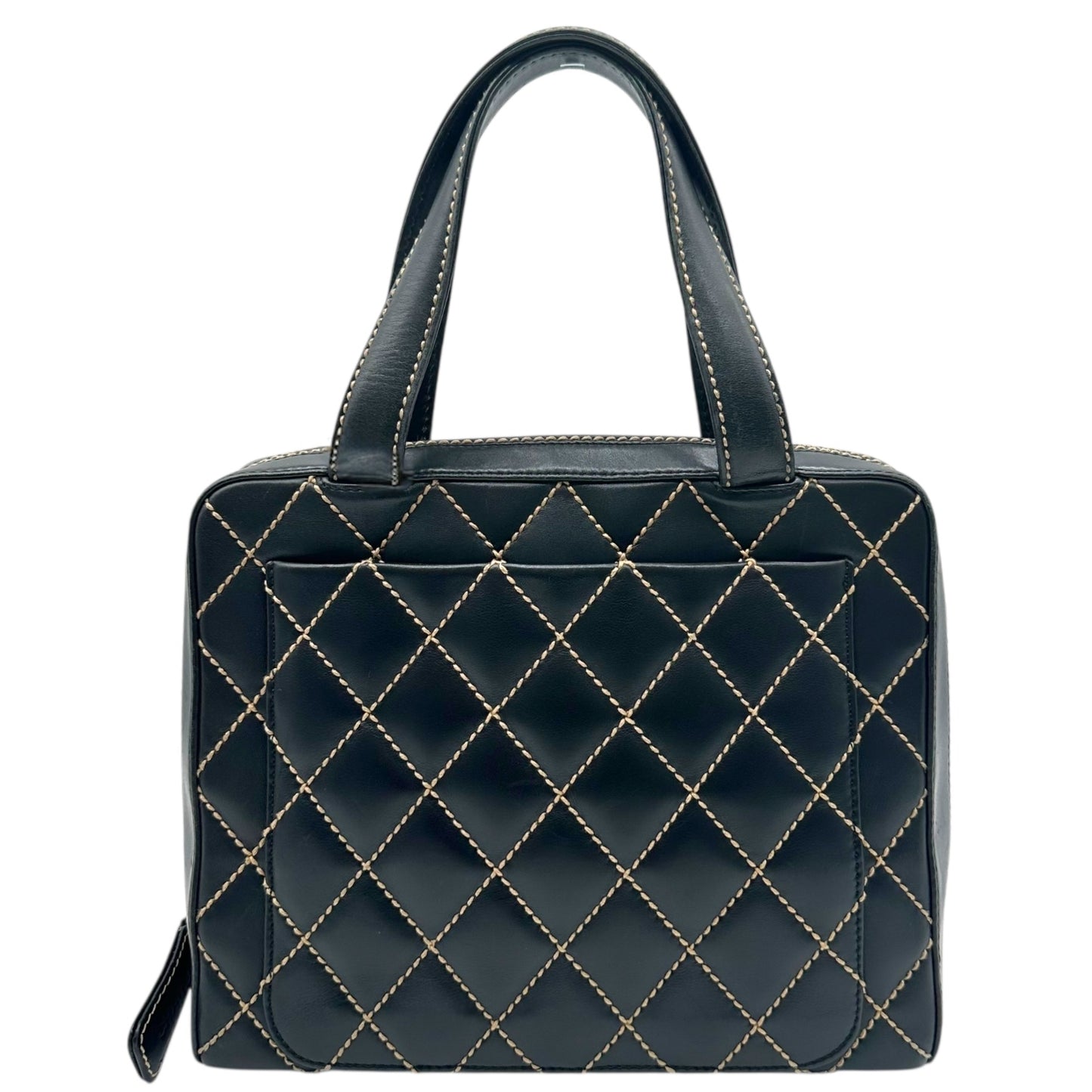 Chanel Black Medium Wild Stitch Bowler Bag 2002-03