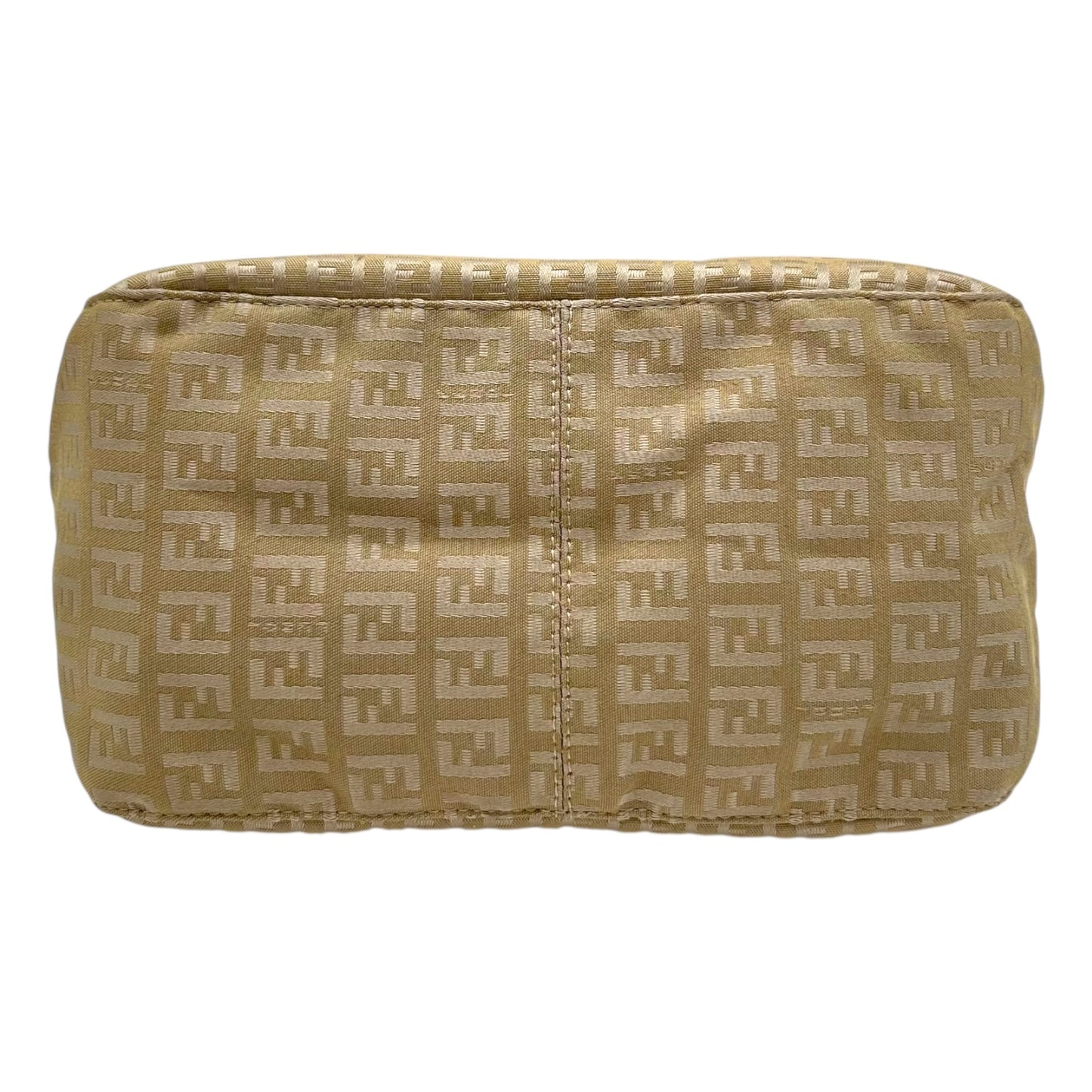 Fendi Gold Zucchino Monogram Fold-Over Baguette Bag