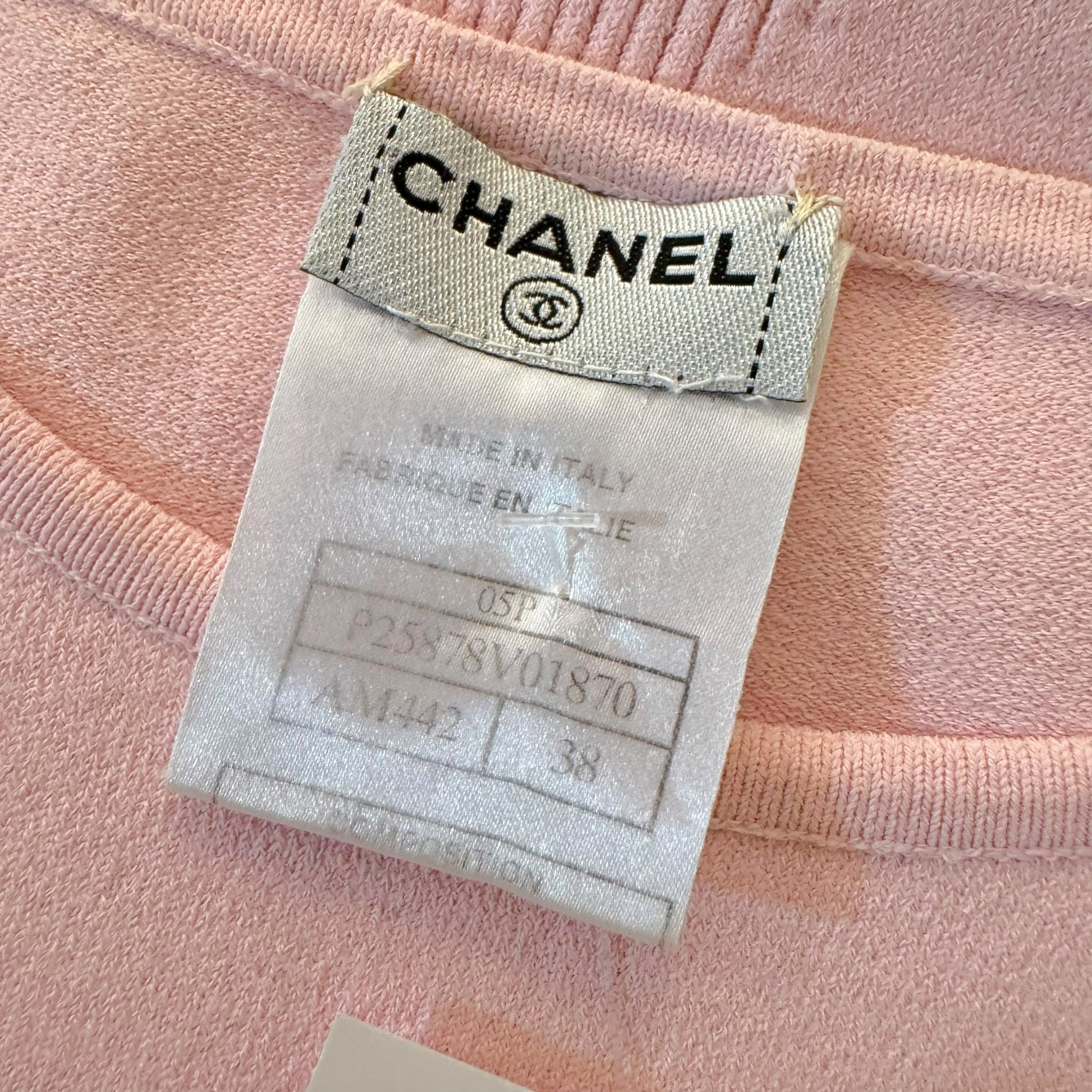 Chanel Spring 2005 Pink Knit Logo Tank - Outfit Repeater