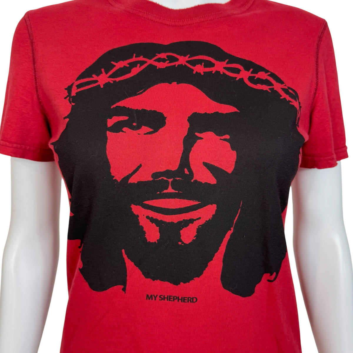 Dsqaured2 Red & Black Jesus 'My Shepherd' Graphic T-Shirt