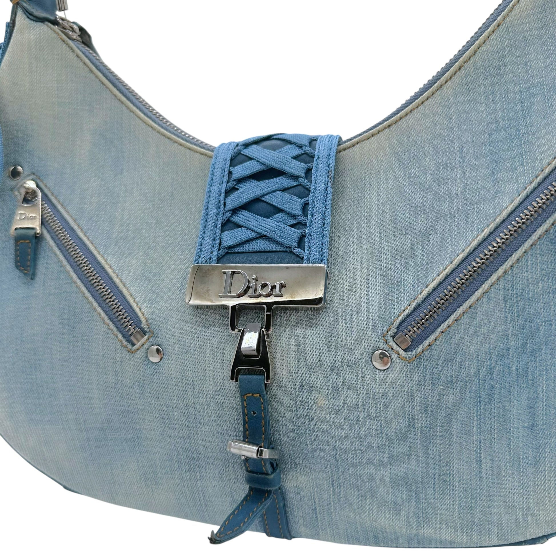 Christian Dior Light Wash Denim Admit It Shoulder Bag - Outfit Repeater