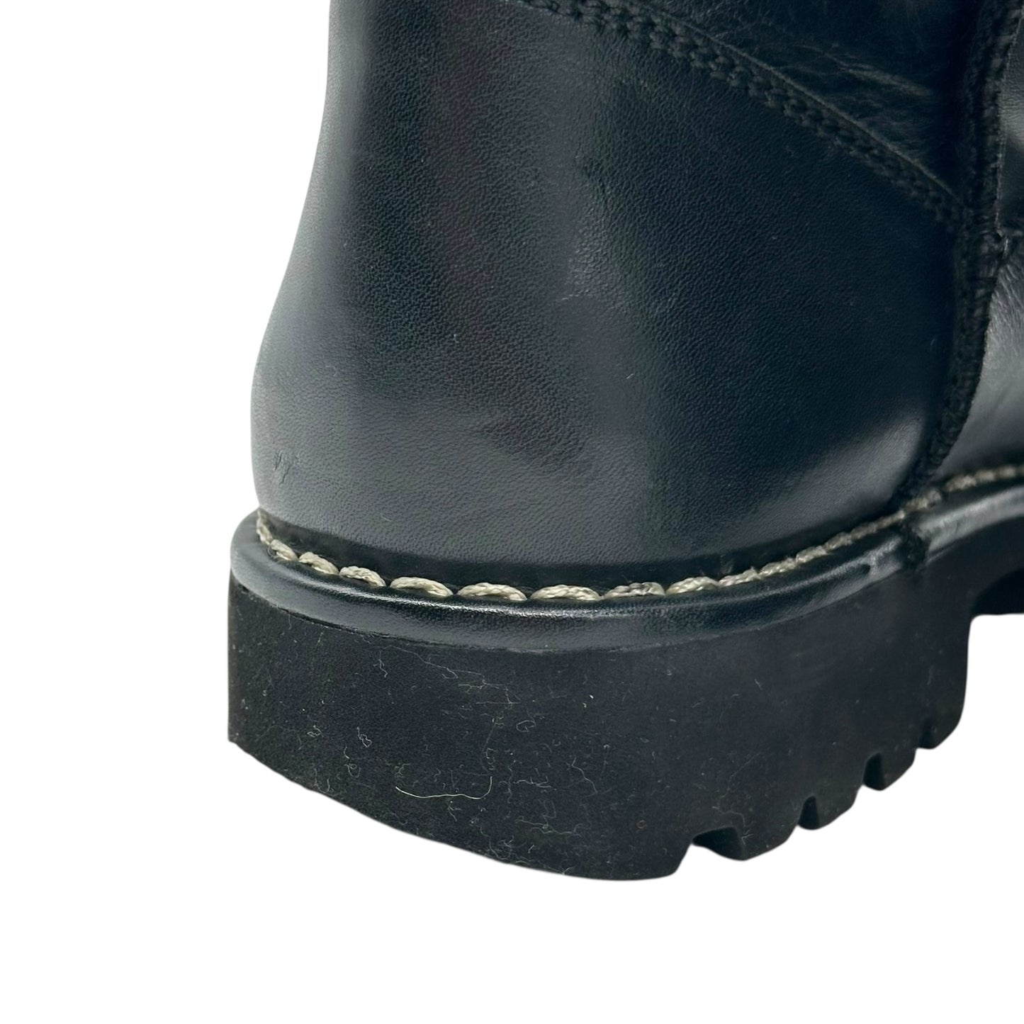 Chanel Burgundy & Black Leather Moto Boots