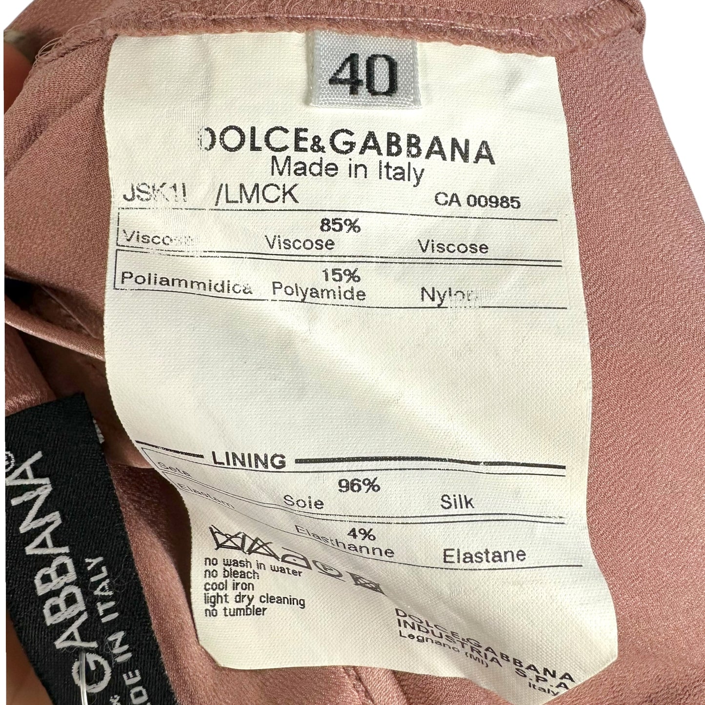 Dolce & Gabbana Blush Pink Lace & Silk Midi Skirt