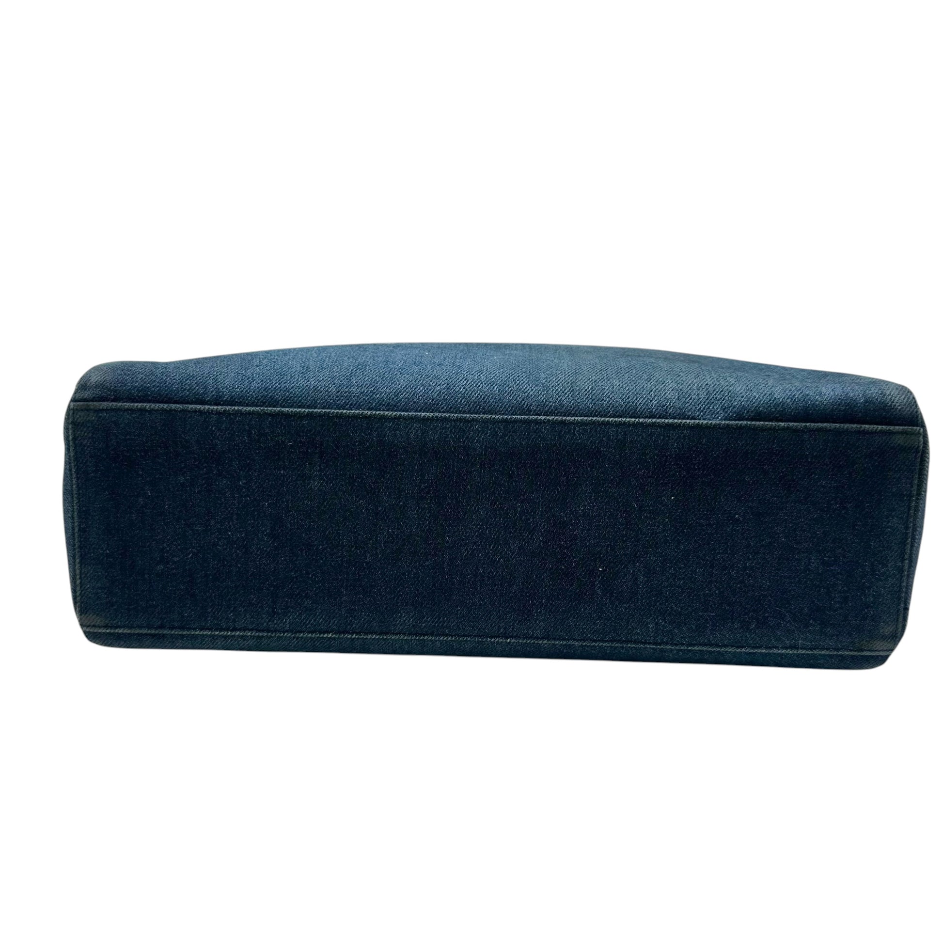 Chanel Blue Denim Tortoise Frame Handbag 1990s Vintage