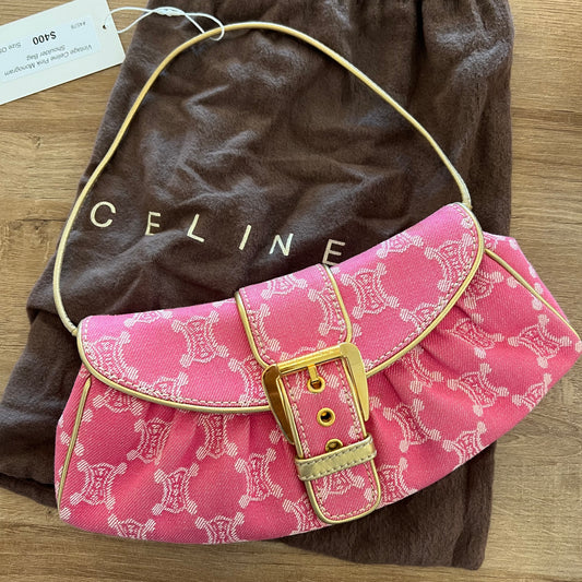 Celine Pink Monogram Shoulder Bag