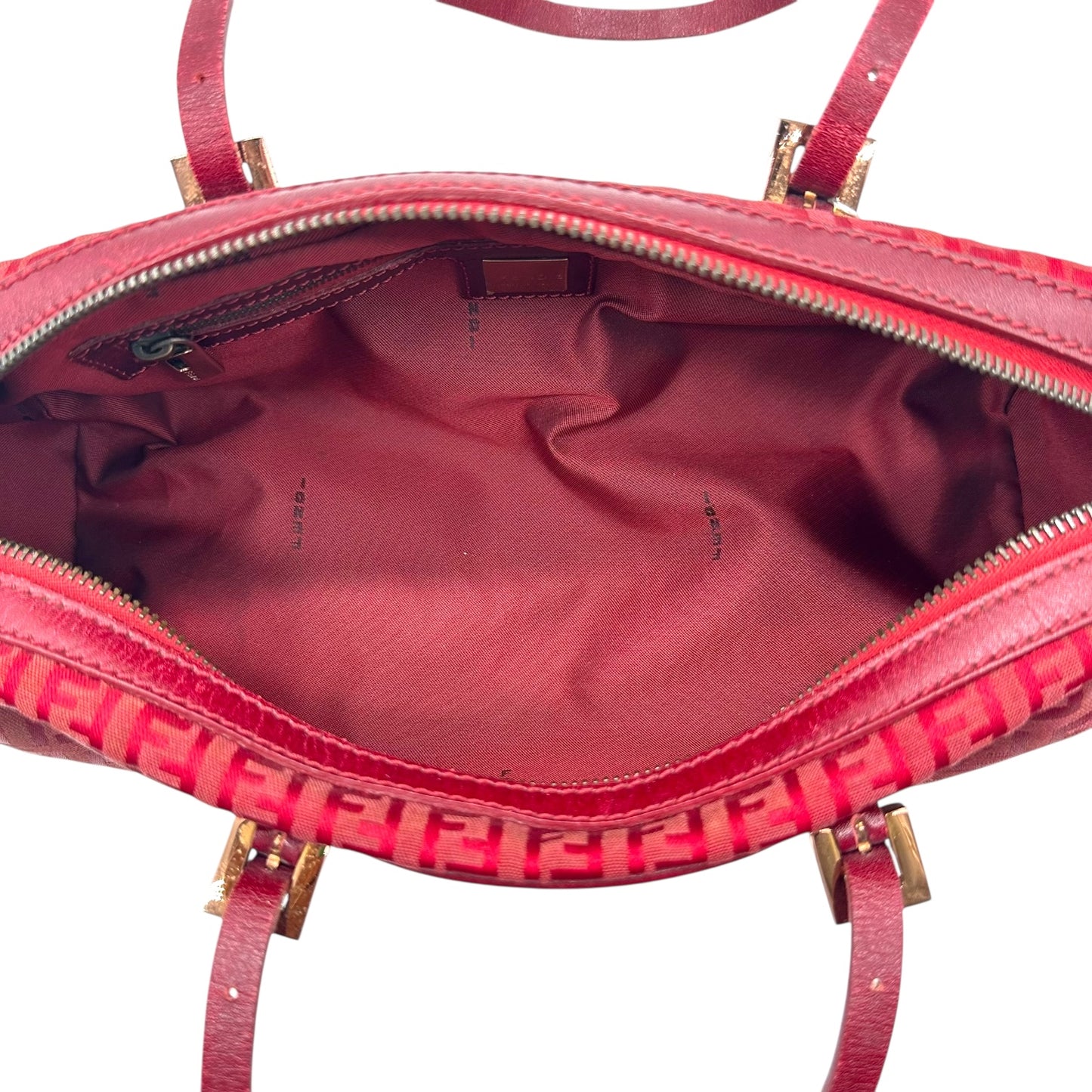 Fendi Red Zucchino Monogram East West Shoulder Bag - Outfit Repeater