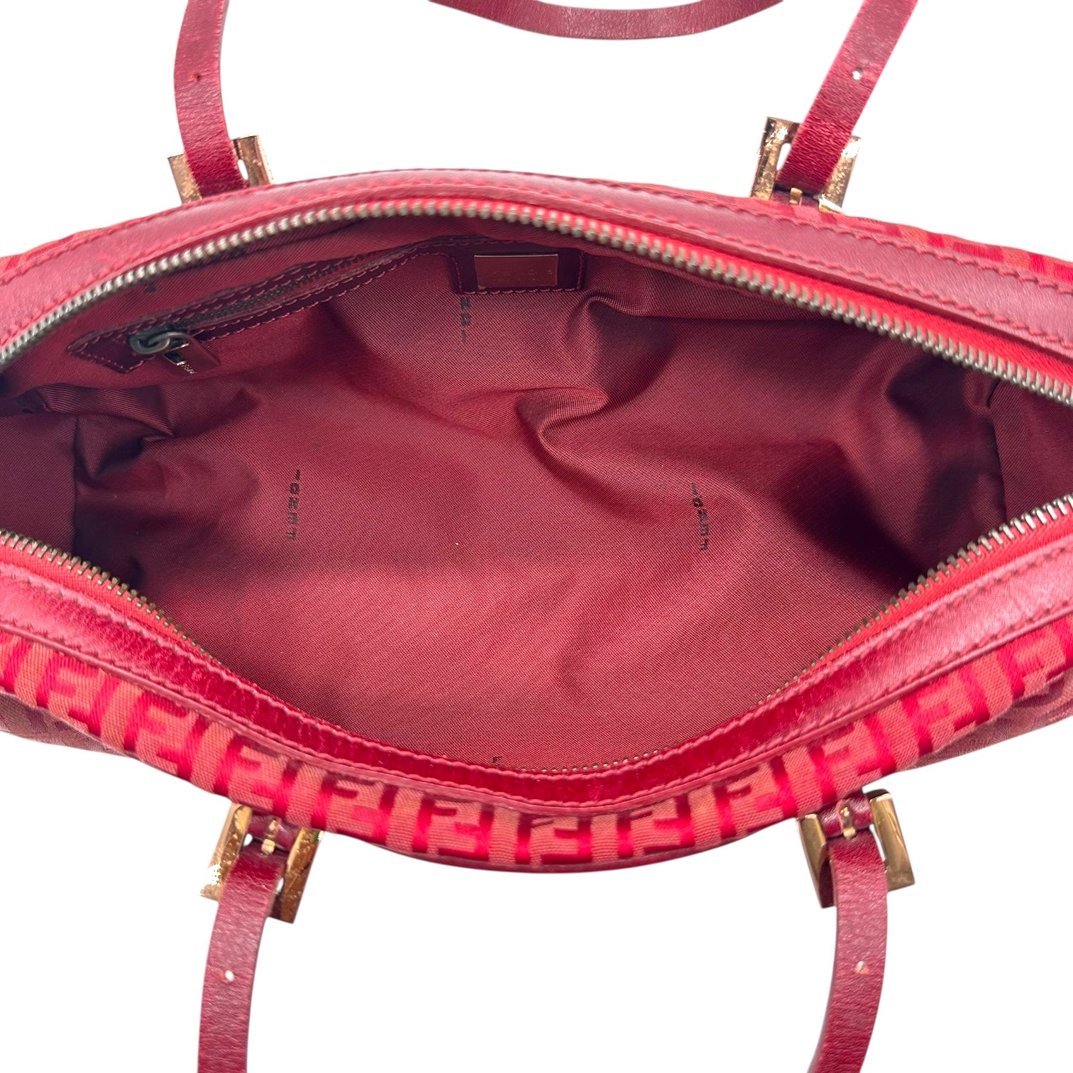 Fendi Red Zucchino Monogram East West Shoulder Bag - Outfit Repeater