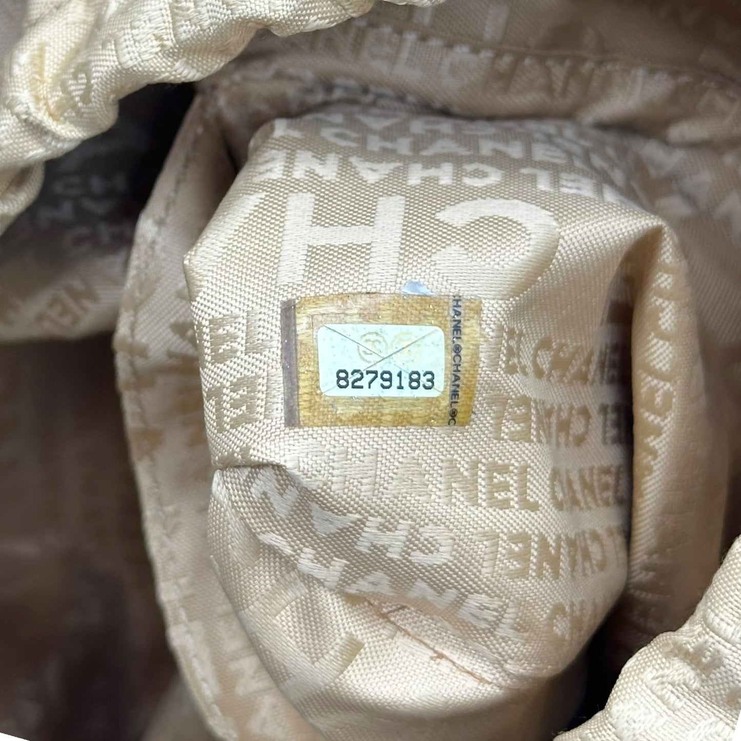 Chanel Tan Leather Chocolate Bar Quilted Bucket Bag