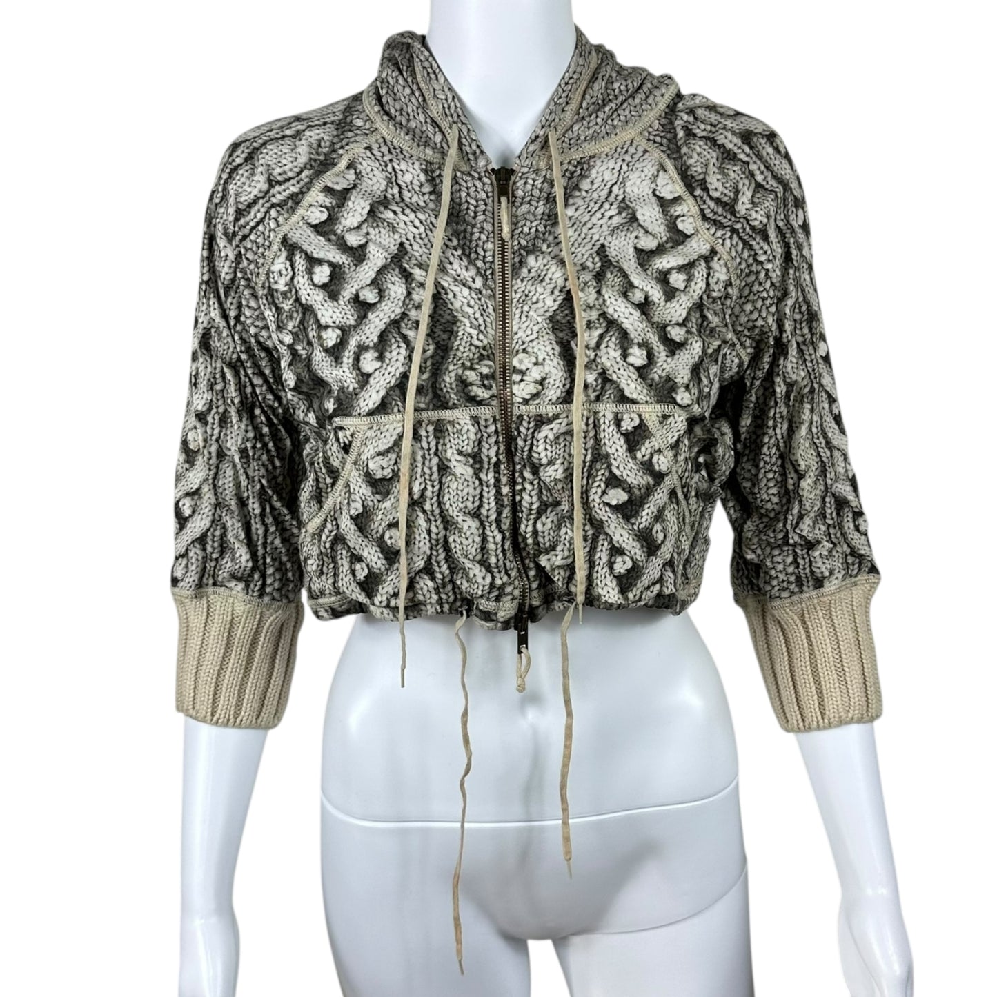 Jean Paul Gaultier 'Knit' Printed Crop 3/4 Sleeve Jacket