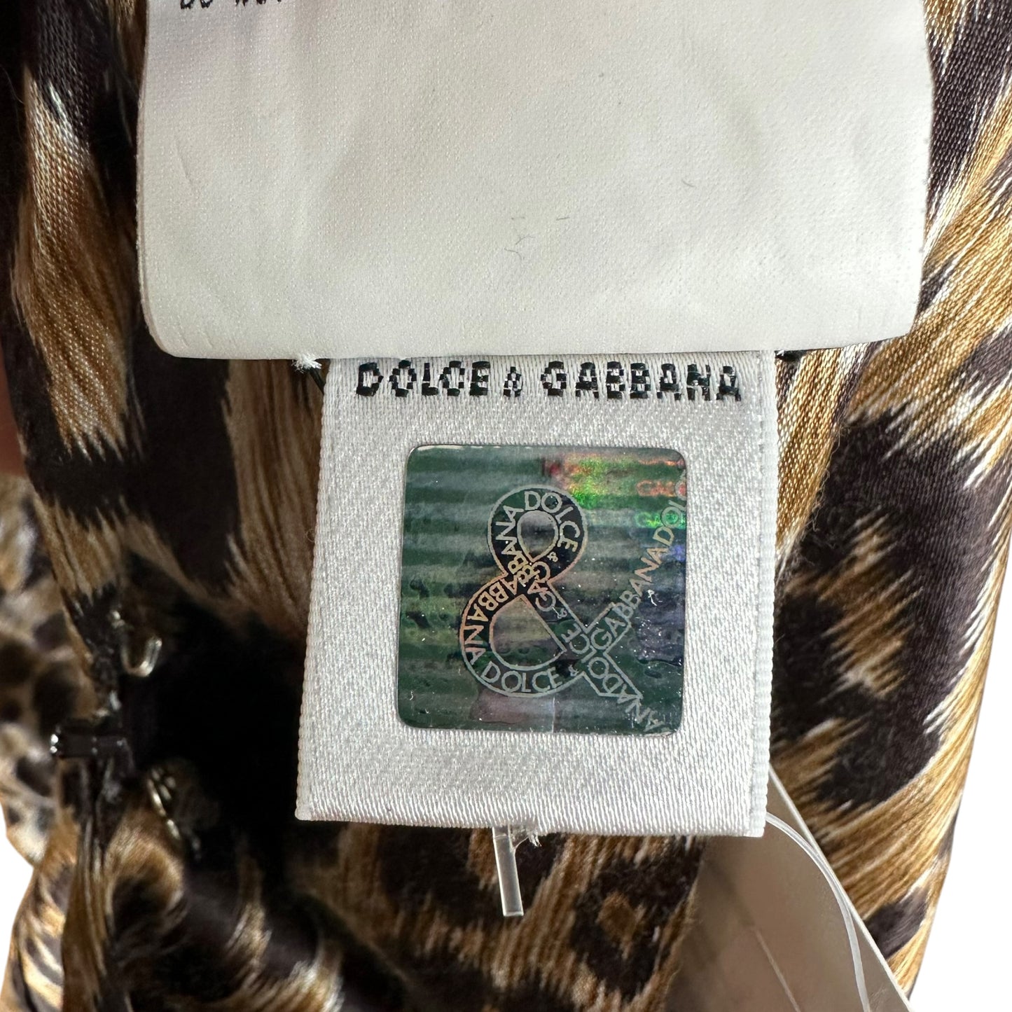 Dolce & Gabbana Leopard Print Satin Mid Dress XL