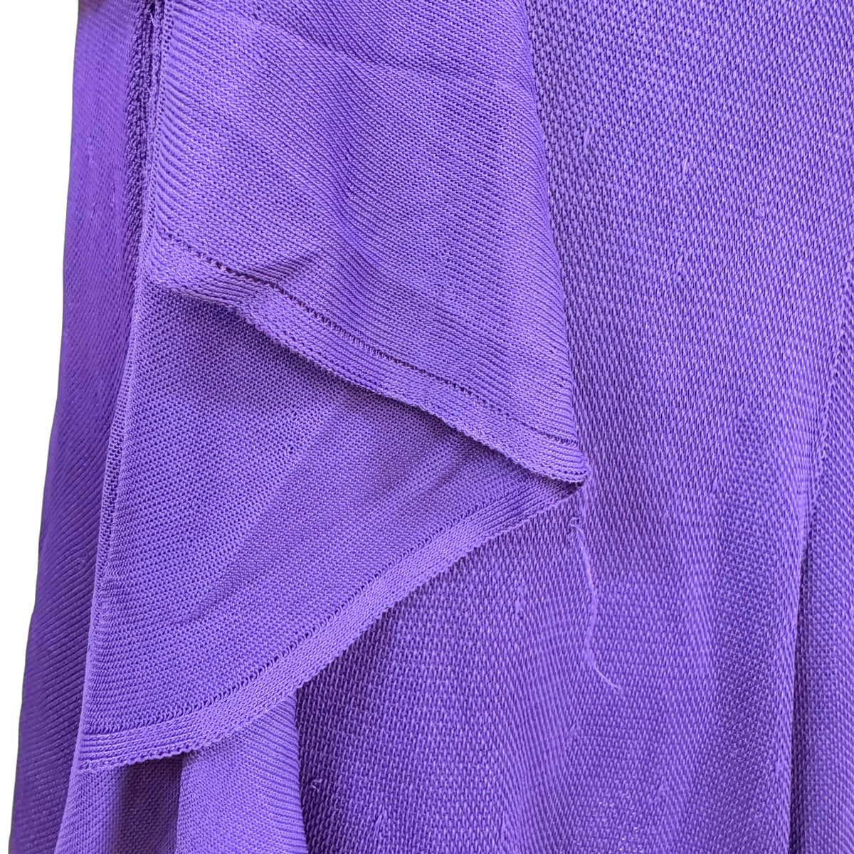 Chanel Spring 2009 Deep Purple Tie-Back Ruffle Knit Midi Dress