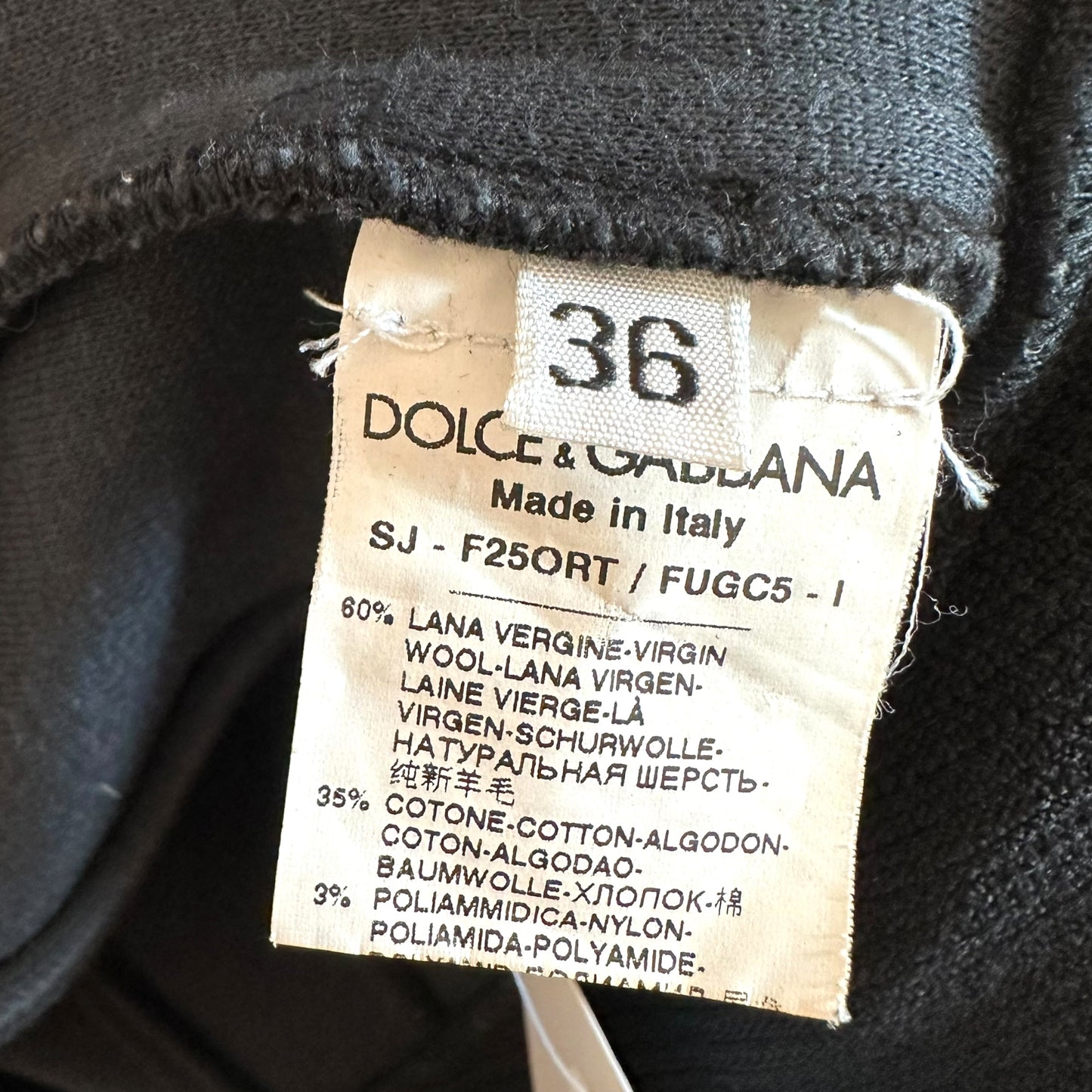 Dolce & Gabbana Black Wool Jacket w/ Mongolian Fur Collar