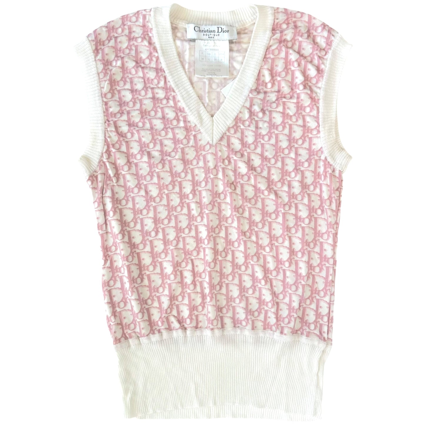 Christian Dior S/S 2004 Pink Trotter Monogram Tank Top