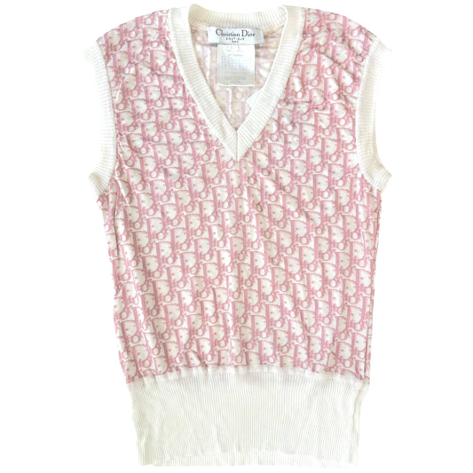 Christian Dior S/S 2004 Pink Trotter Monogram Tank Top