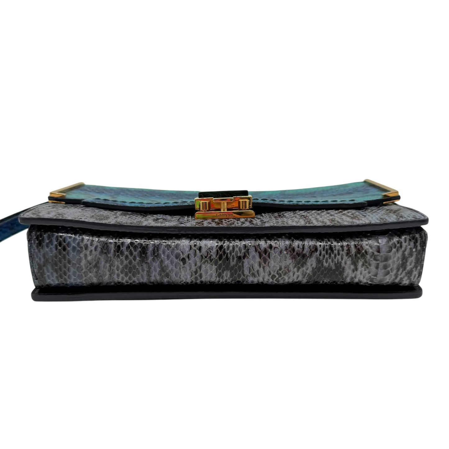 Lanvin Turquoise Blue Python & Stone Clutch Bag