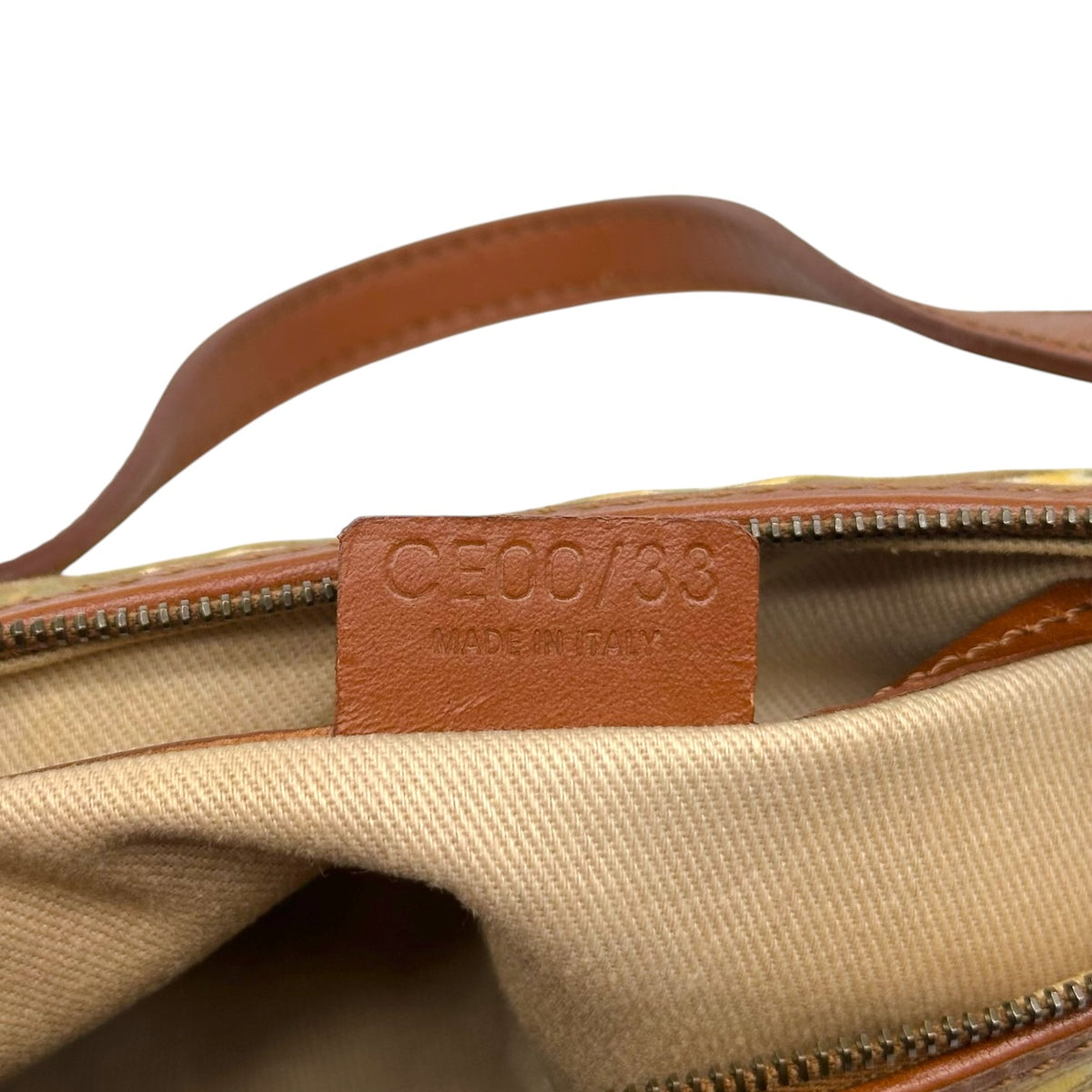 Celine Pochette Bag Brown Khaki Green Swirl Print