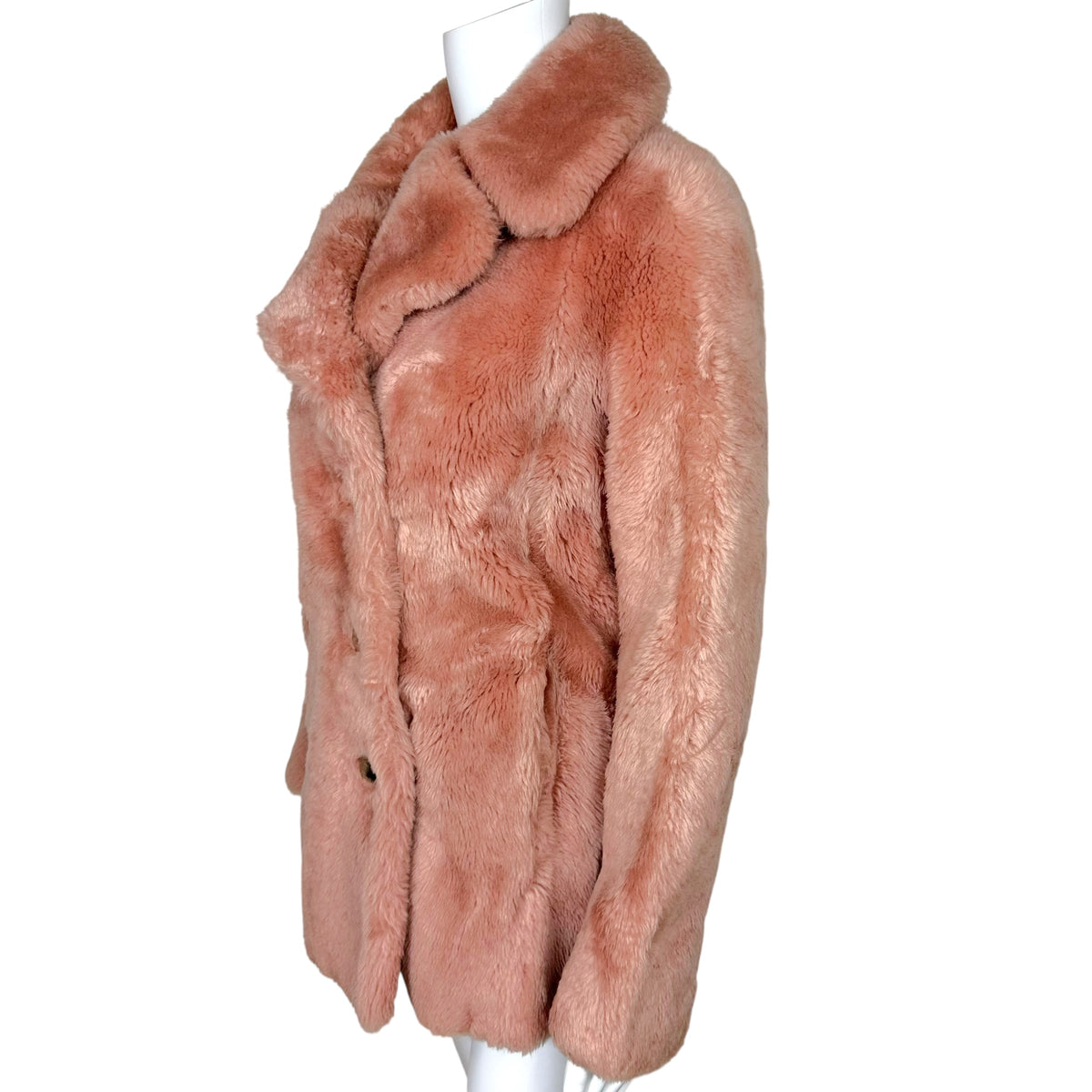 Gucci Pink Shearling Fur Coat