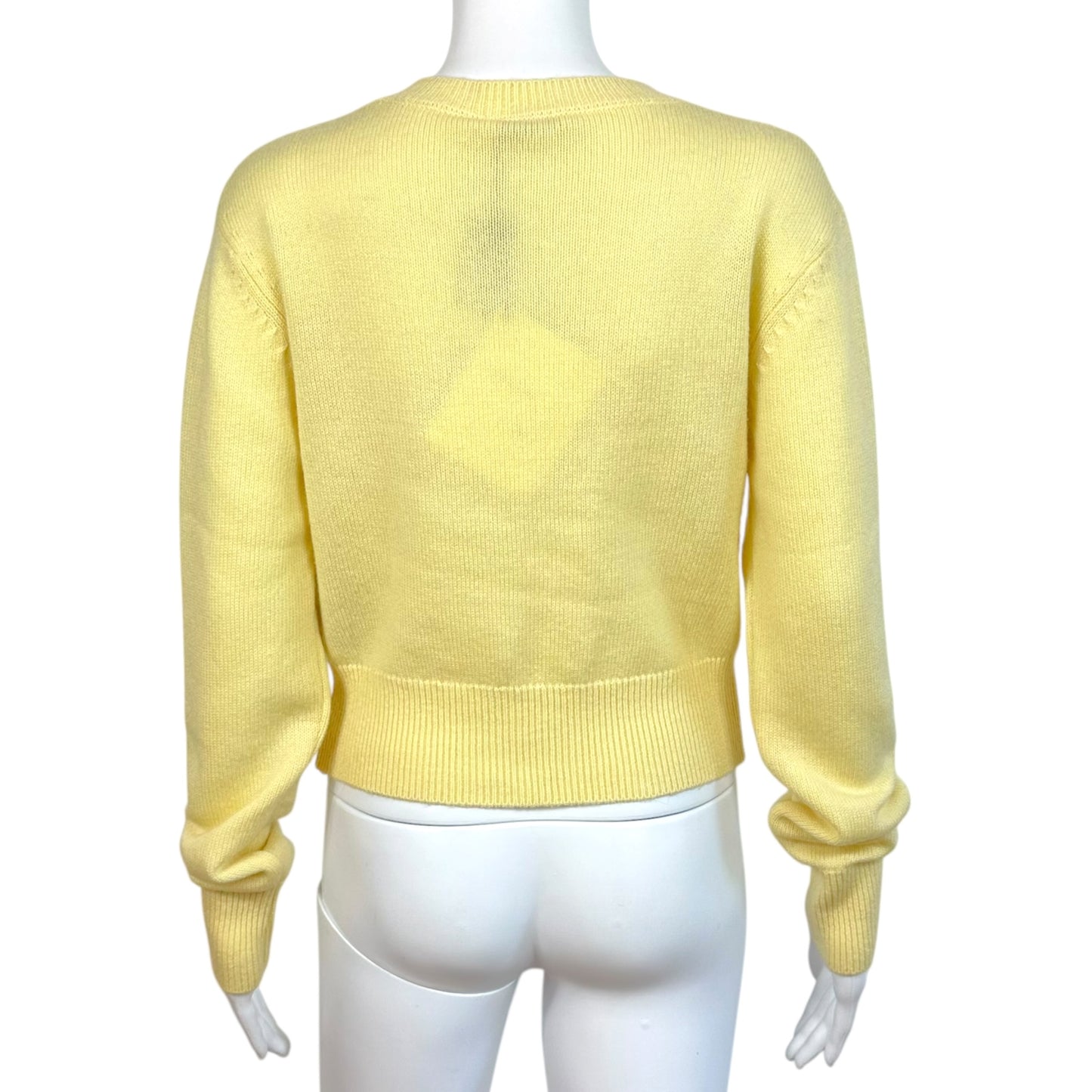 Fanci Club Yellow Cashmere V-Neck Sweater NEW