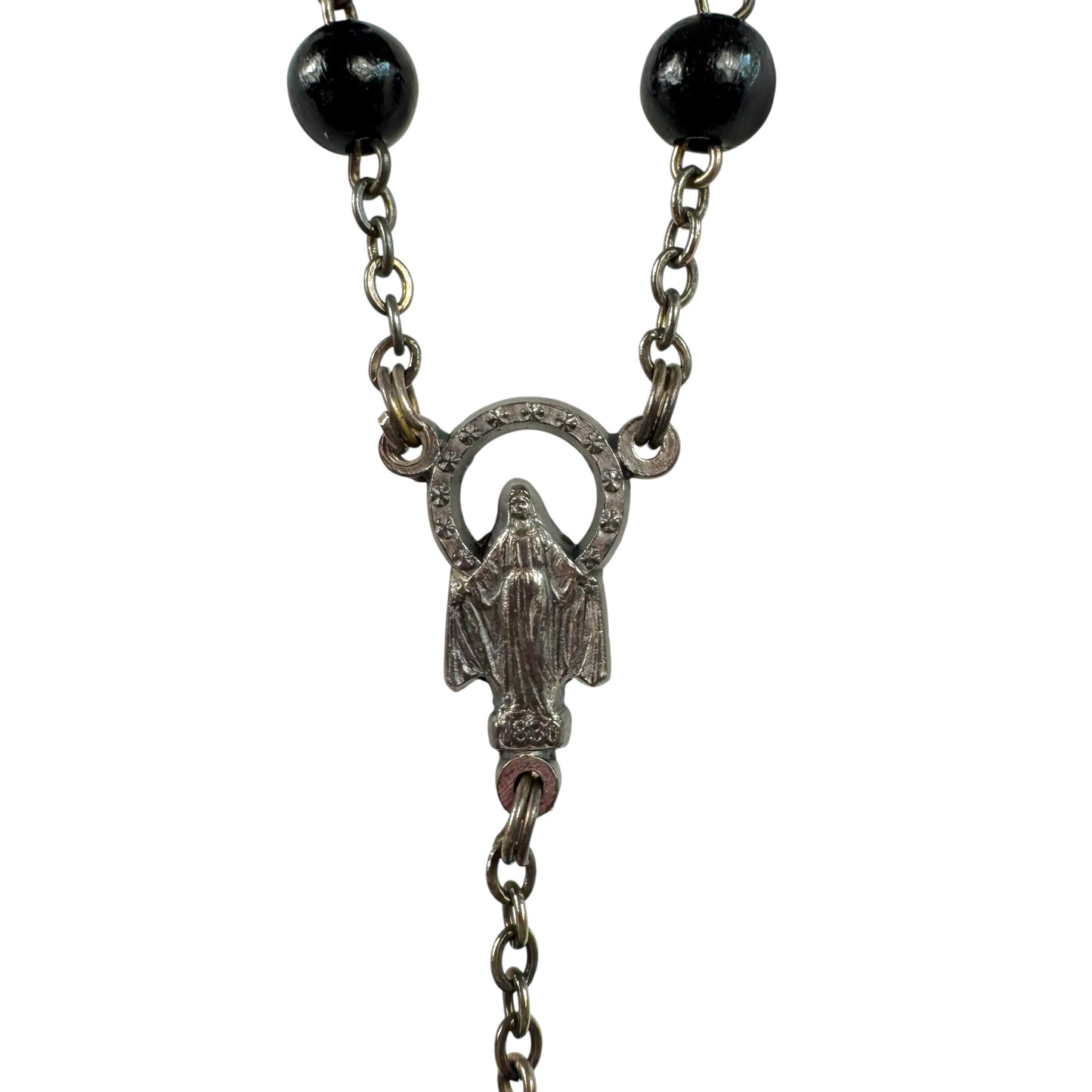 Dolce & Gabbana Black Beaded Rosary Necklace