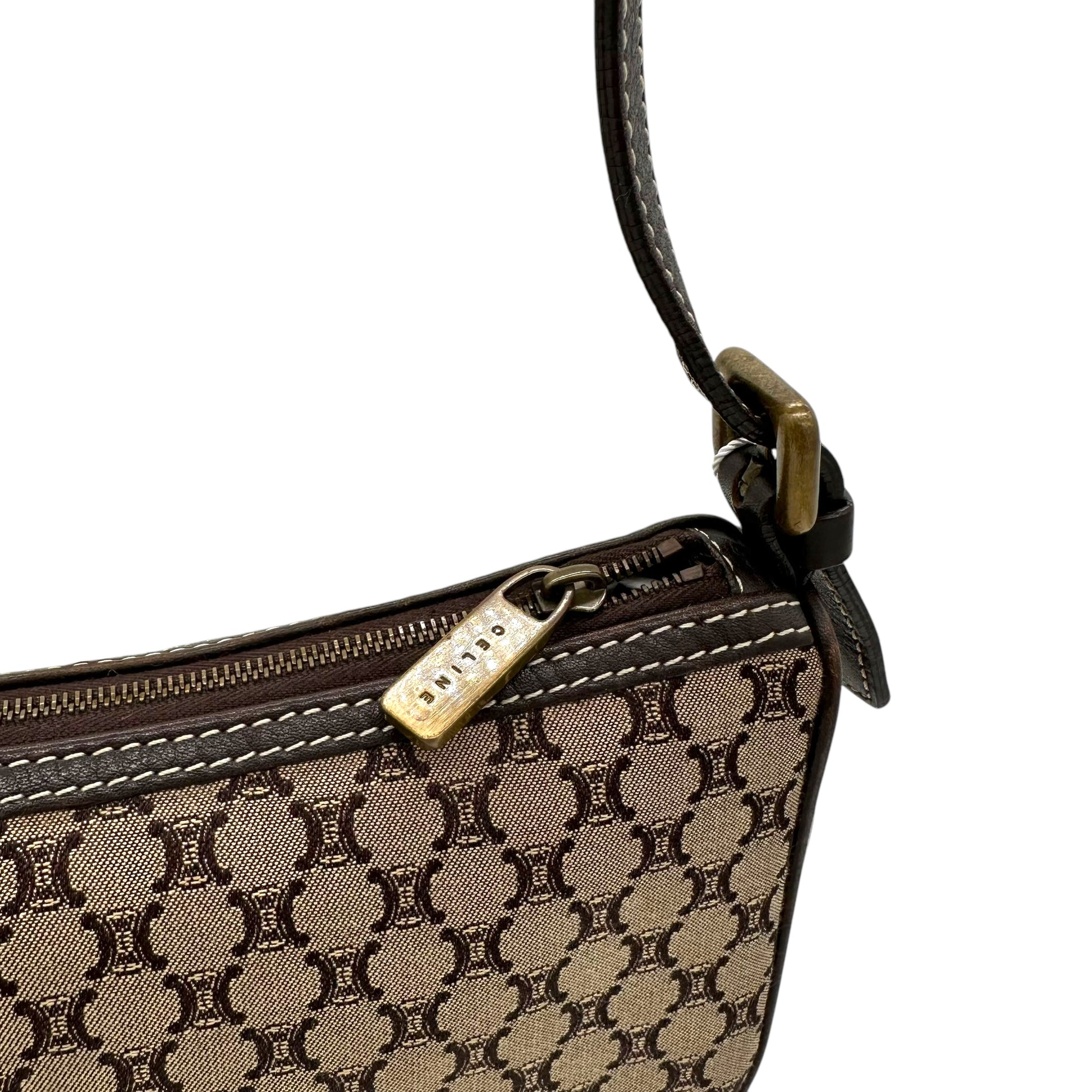 Celine Tan Triomphe Monogram Pochette Bag - Outfit Repeater