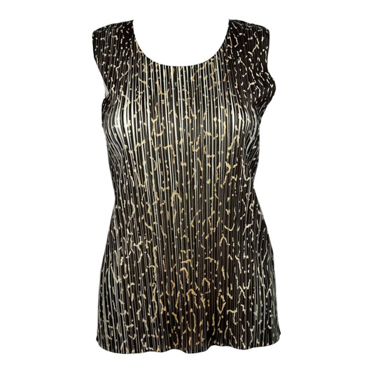 Issey Miyake Pleats Please Brown Animal Print Tank Top