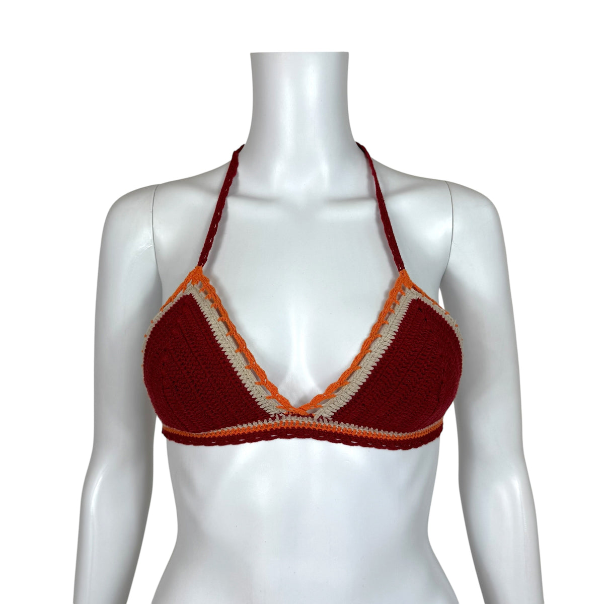 Hysteric Glamour Crochet Bra Top Red Orange Mini Shorts Set