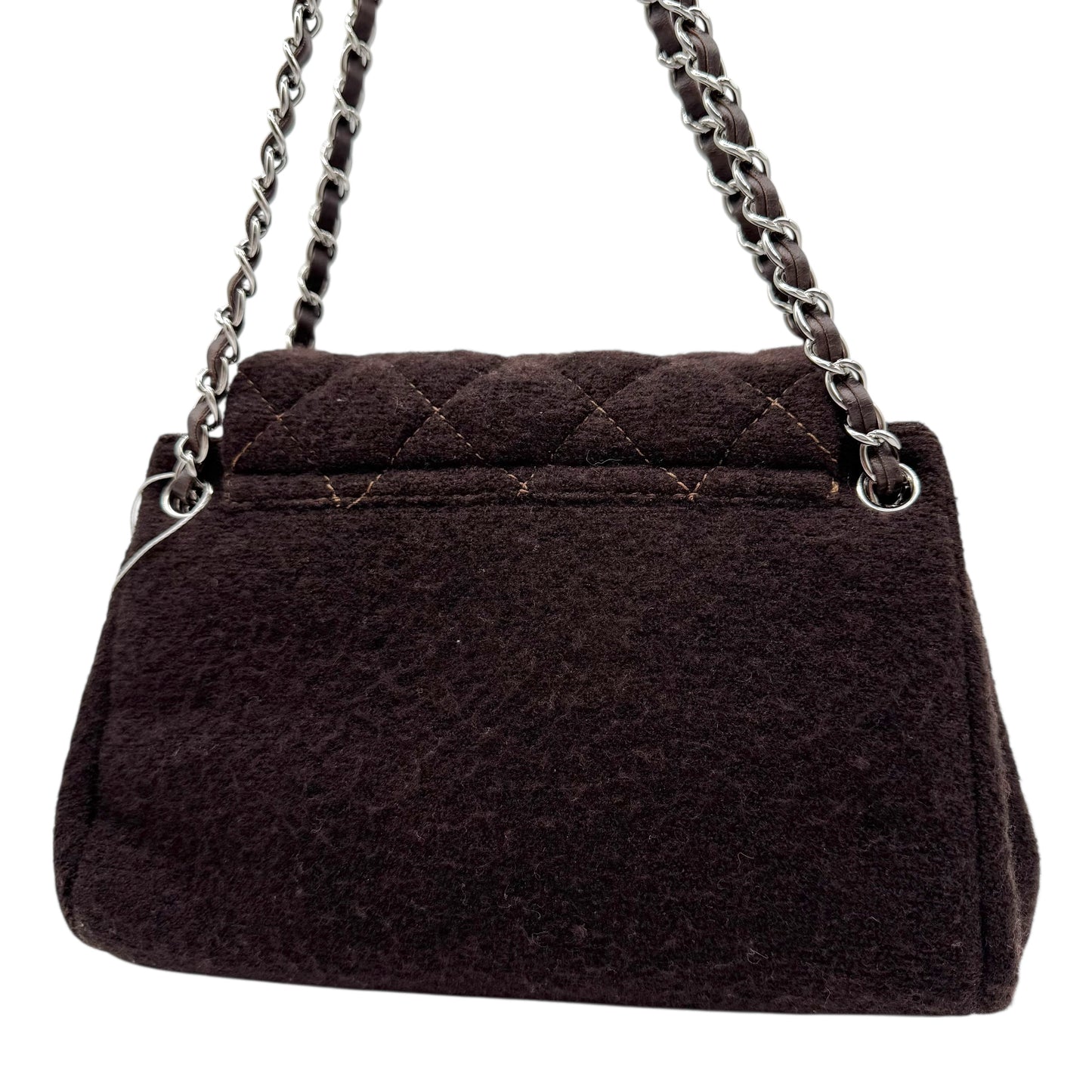 Chanel Brown Wool & Silver Hardware Matelasse Accordion Bag - Outfit Repeater