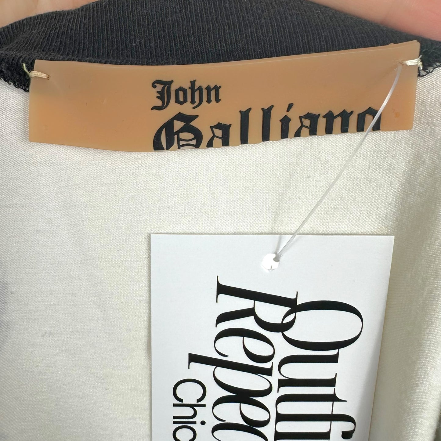 John Galliano 2003 Green & Yellow Model Graphic T-Shirt