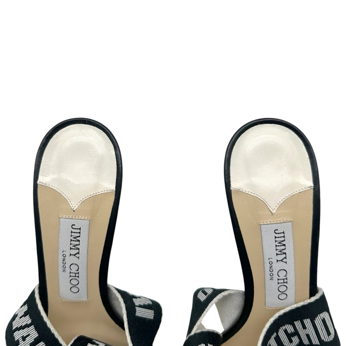 Jimmy Choo Black & White 'I Want Choo' Wrap Sandal Heels