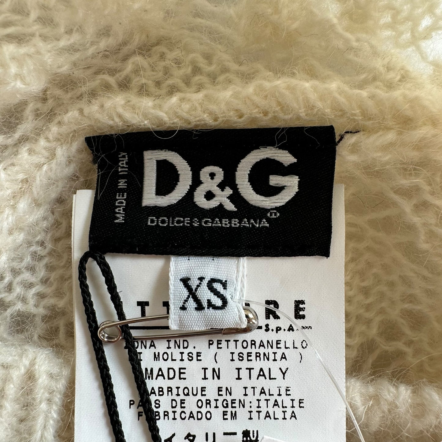 D&G Dolce & Gabbana Ivory Mohair Open Knit Sleeveless Turtleneck