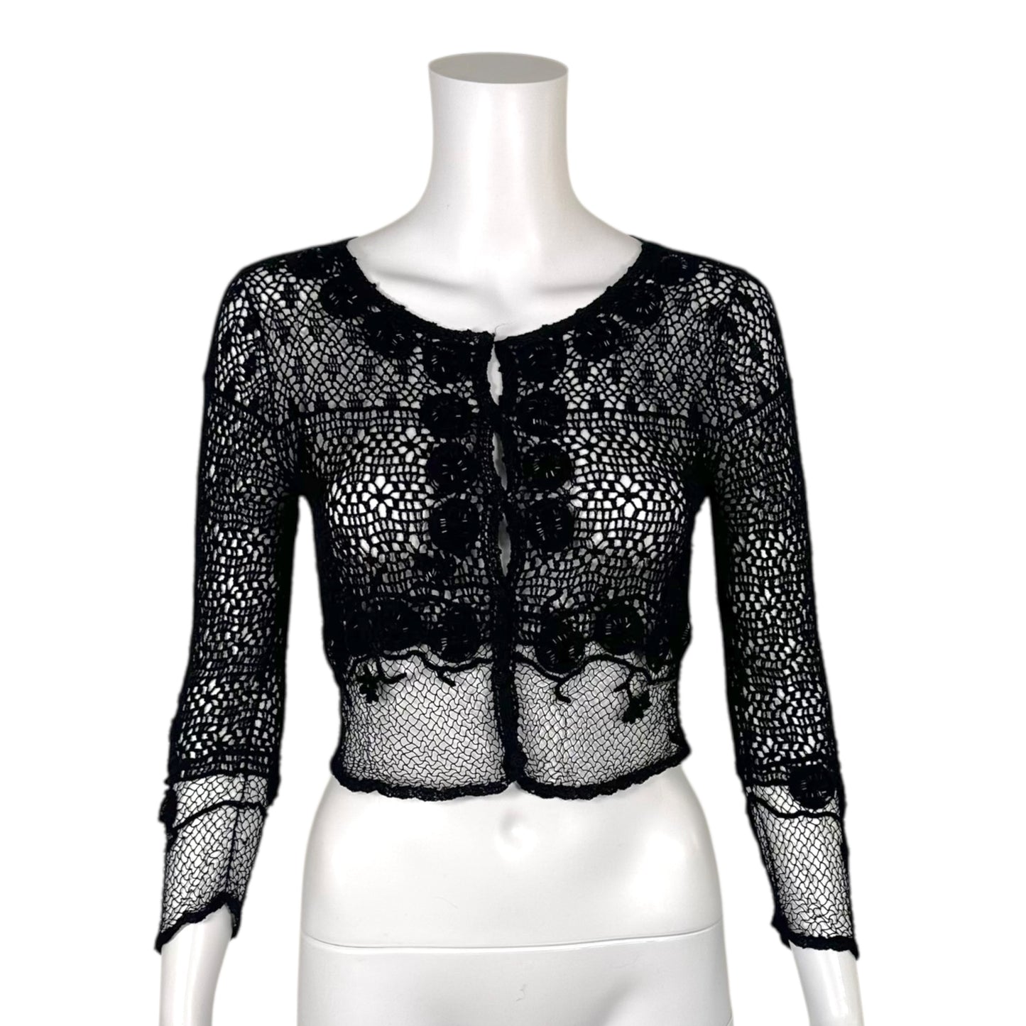 Galliano Black Open Knit Cardigan