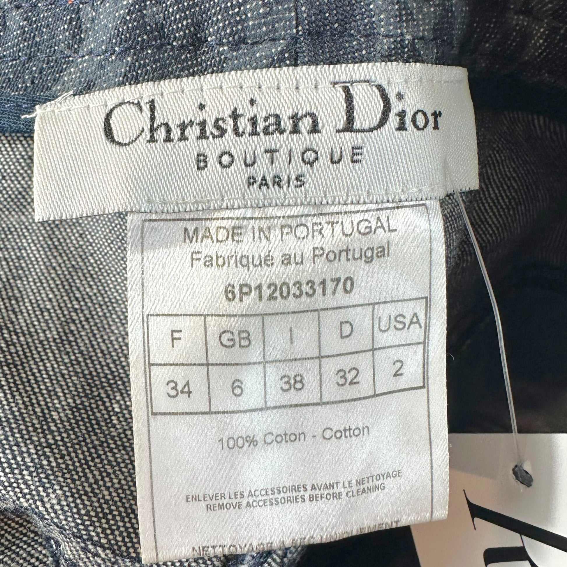 Christian Dior Denim Mini Skirt Trotter Monogram Print