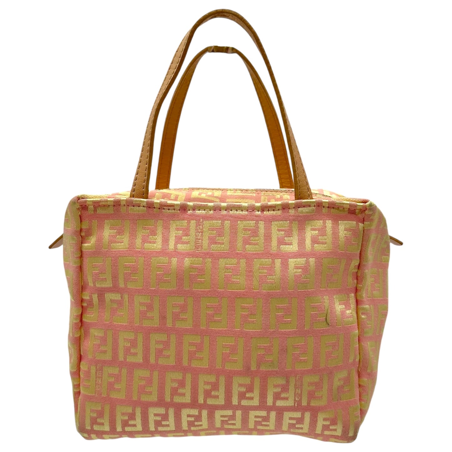 Fendi Pink & Yellow Zucchino Monogram Pochette Bag