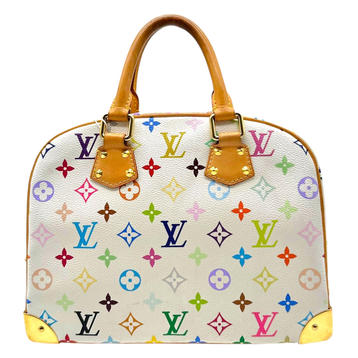 Louis Vuitton Trouville Handbag White Multicolor Murakami